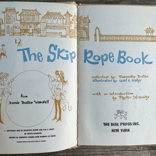 The Skip Rope Book, Francelia Butler, Illustrated by Gail E. Haley, 1963
