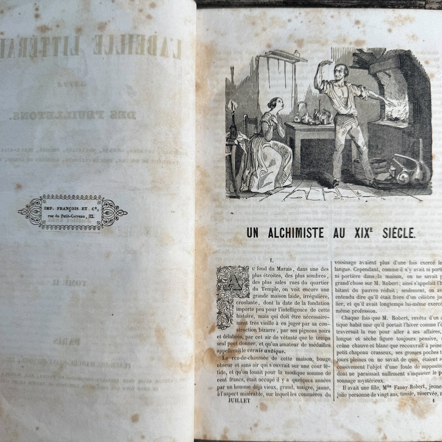 L'Abeille Littéraire, Revue des Feuilletons, Tome II, July 1845, French