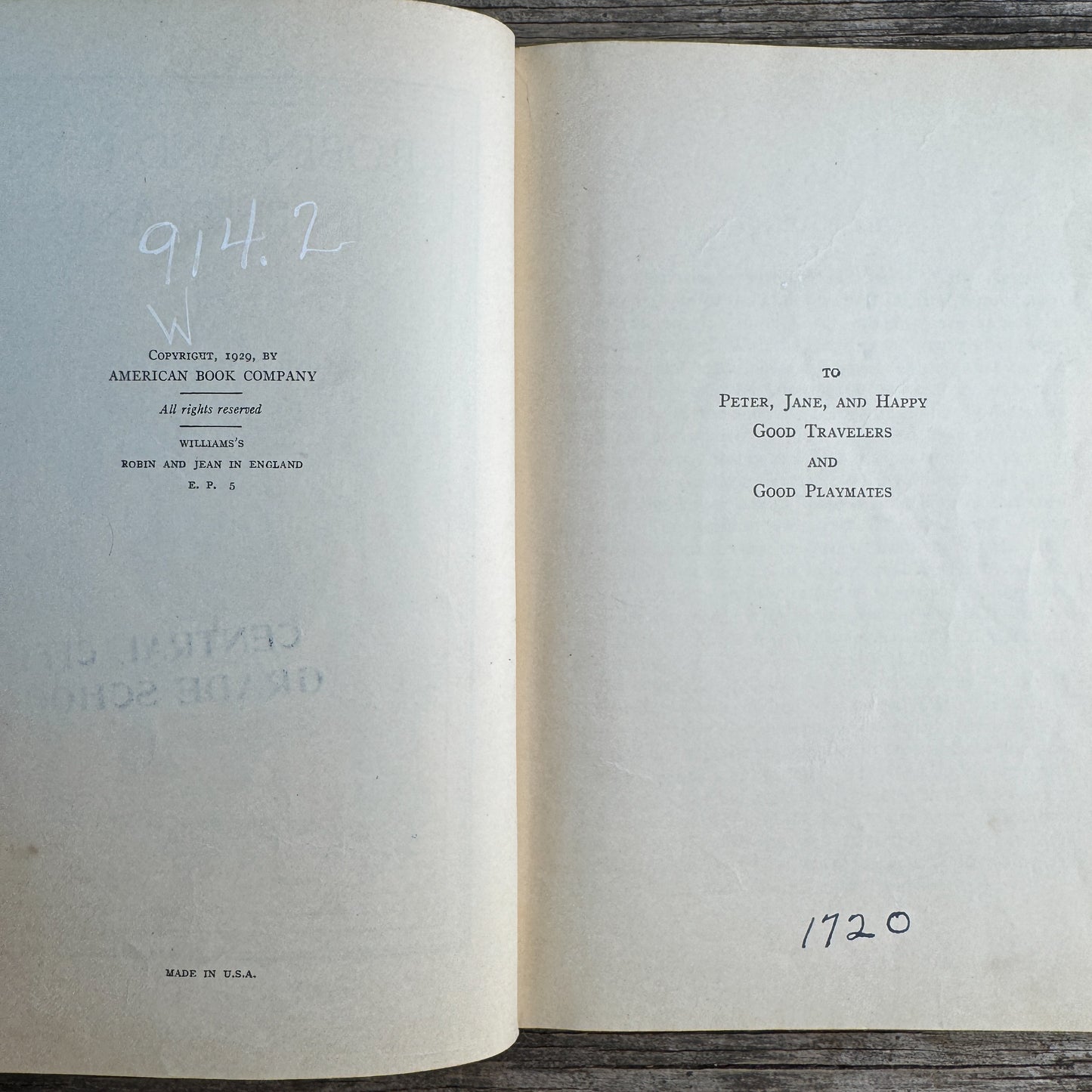 Robin and Jean in England, Lawrence S. Williams, Drawings by Sue Runyon, 1929