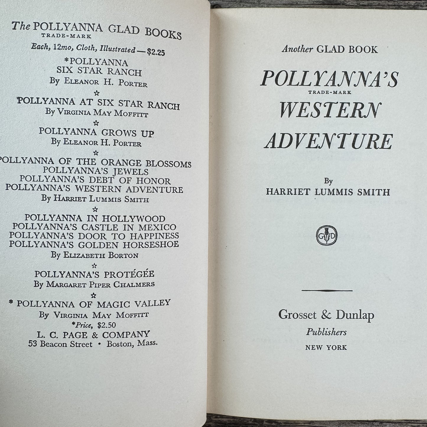 Pollyanna's Western Adventure, Harriet Lummis Smith, Grosset & Dunlap, 1929