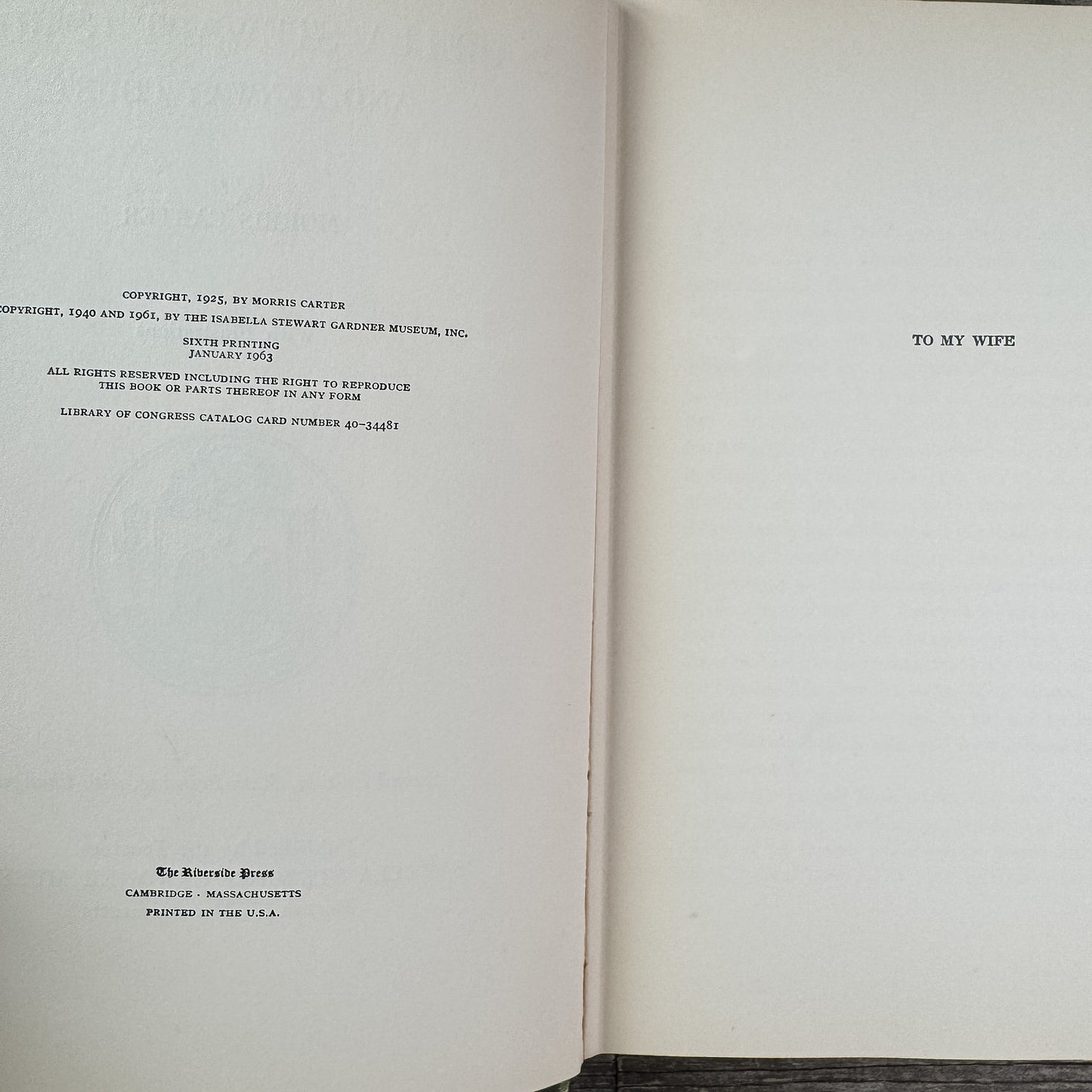 Isabella Stewart Gardner and Fenway Court, Morris Carter, Sixth Printing