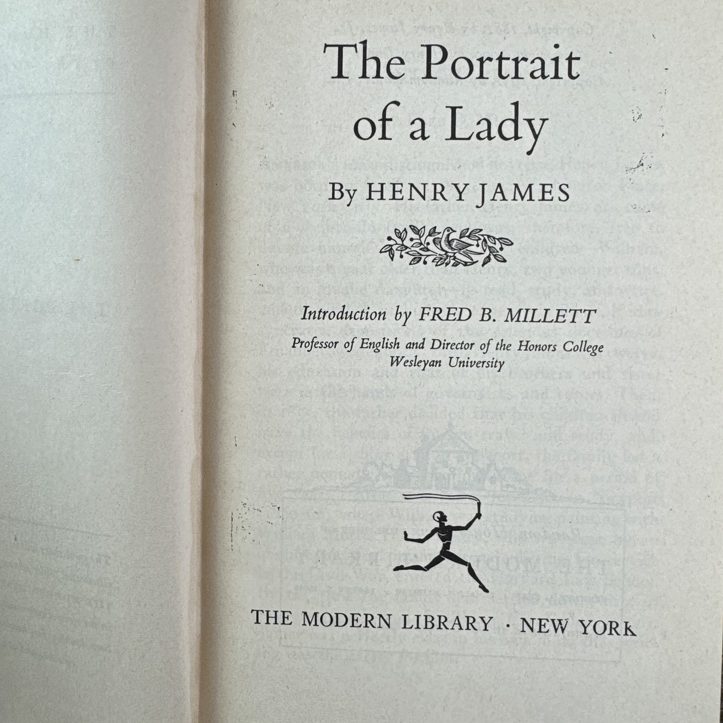 The Portrait of a Lady, Henry James, Modern Library Edition, 1951