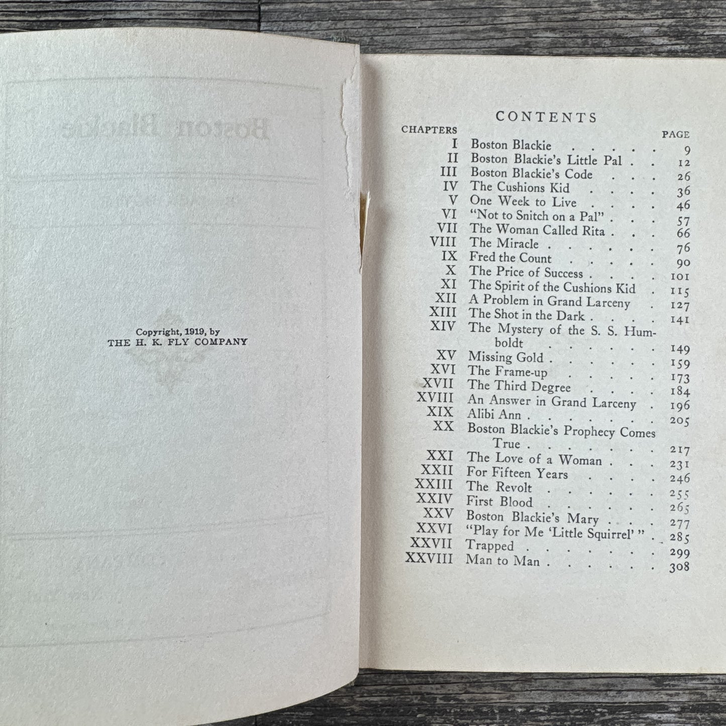 Boston Blackie, Jack Boyle,  A.L. Burt Company, 1919 Mystery Novel