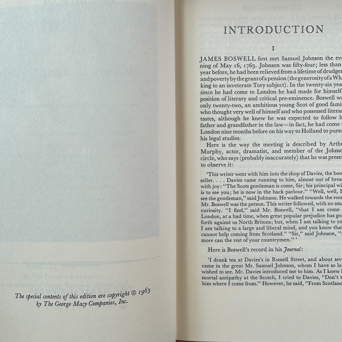 The Life of Samuel Johnson, Vols. 1, 2 & 3 by Heritage Press, 1963