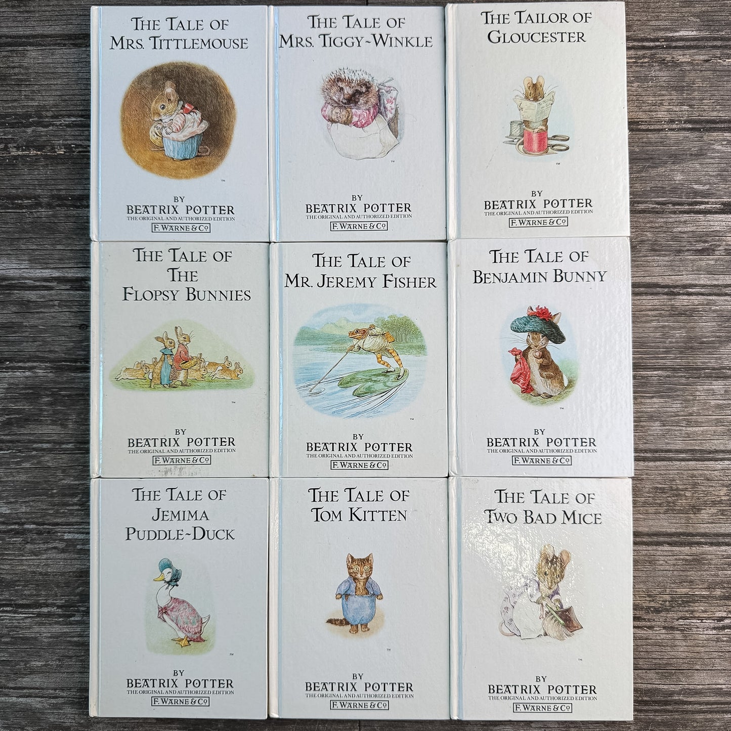 Vintage Beatrix Potter Book Bundle, 9 White Hardcovers