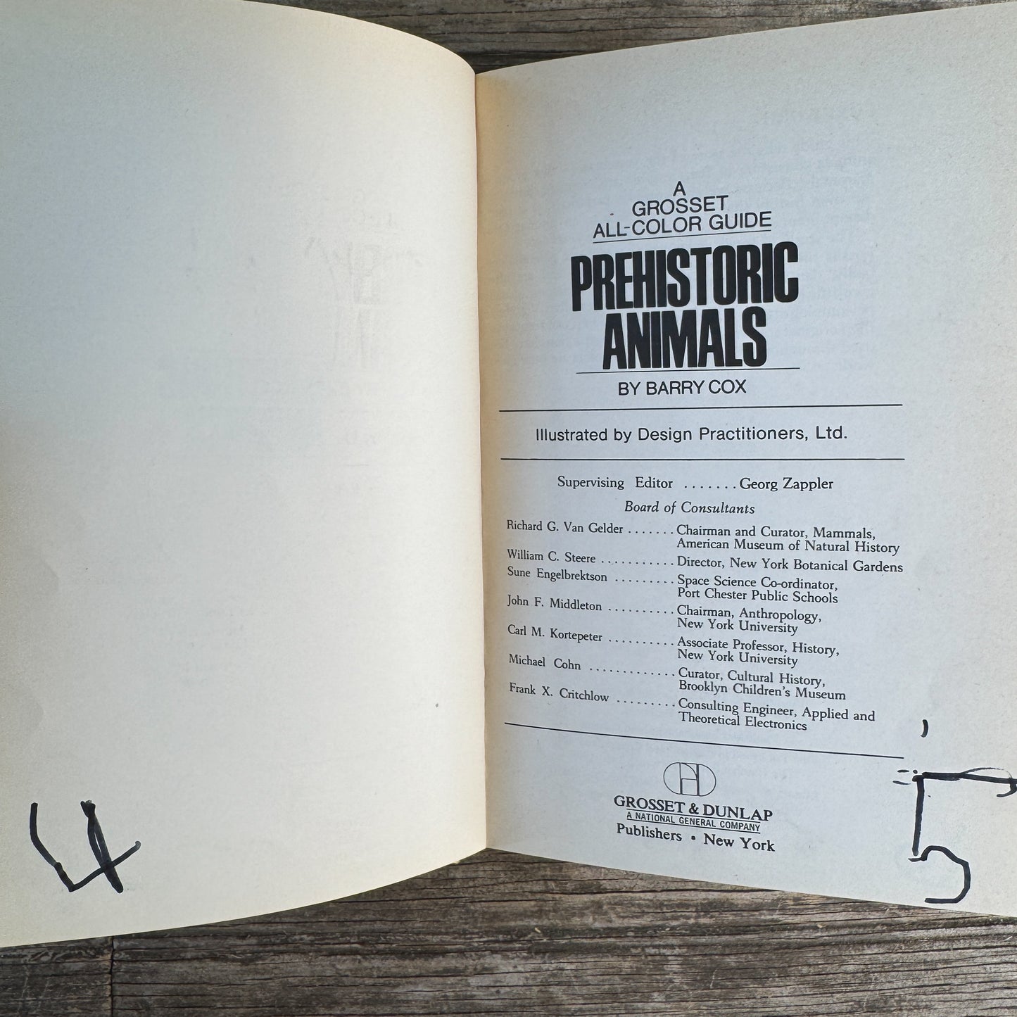 Prehistoric Animals, Barry Cox, A Grosset All-Color Guide, 1970