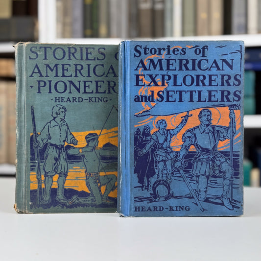 Stories of American Explores and Settlers and America Pioneers, Mid Century American History School Books