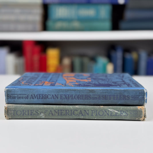Stories of American Explores and Settlers and America Pioneers, Mid Century American History School Books