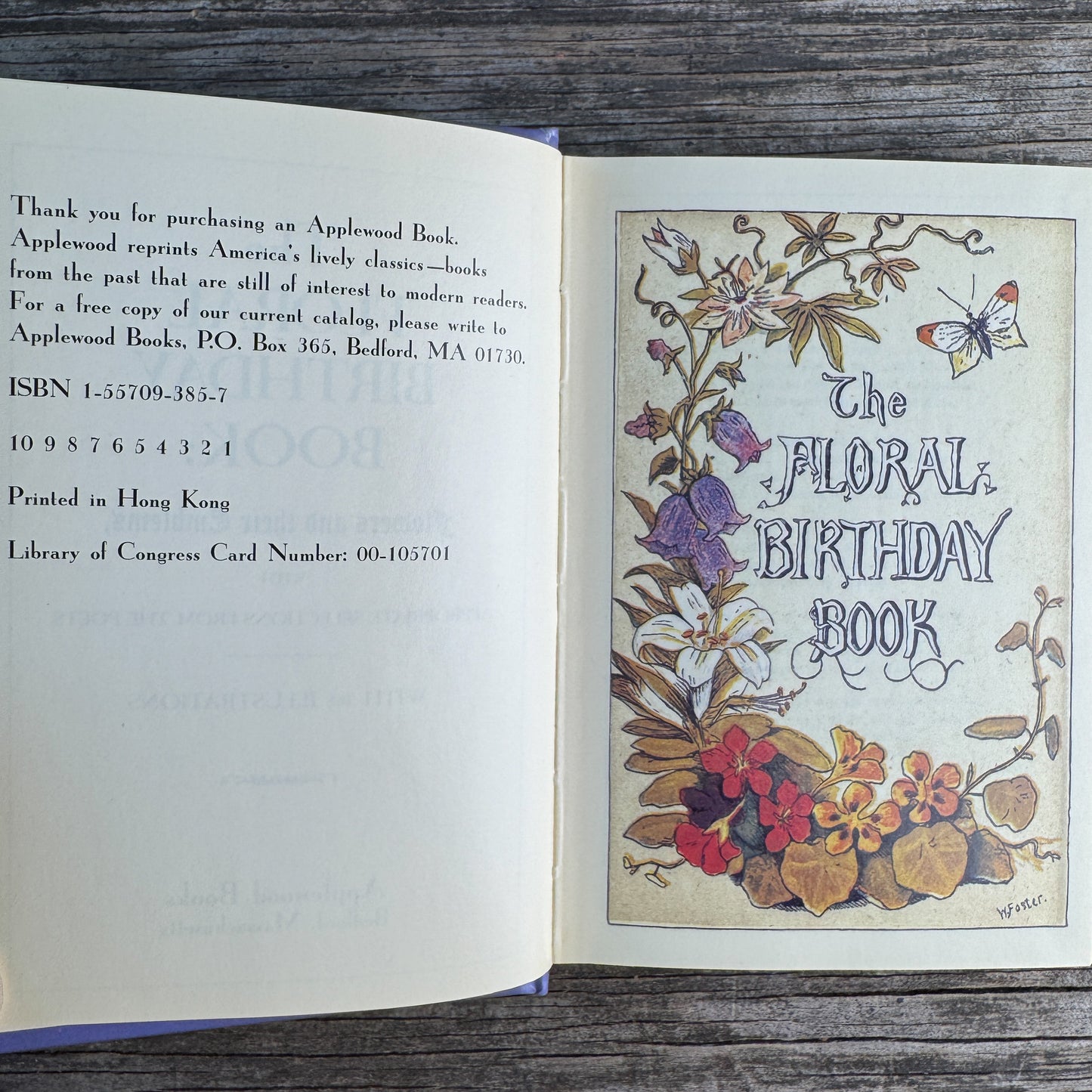 The Floral Birthday Book, Flowers and Their Emblems, Applewood Books