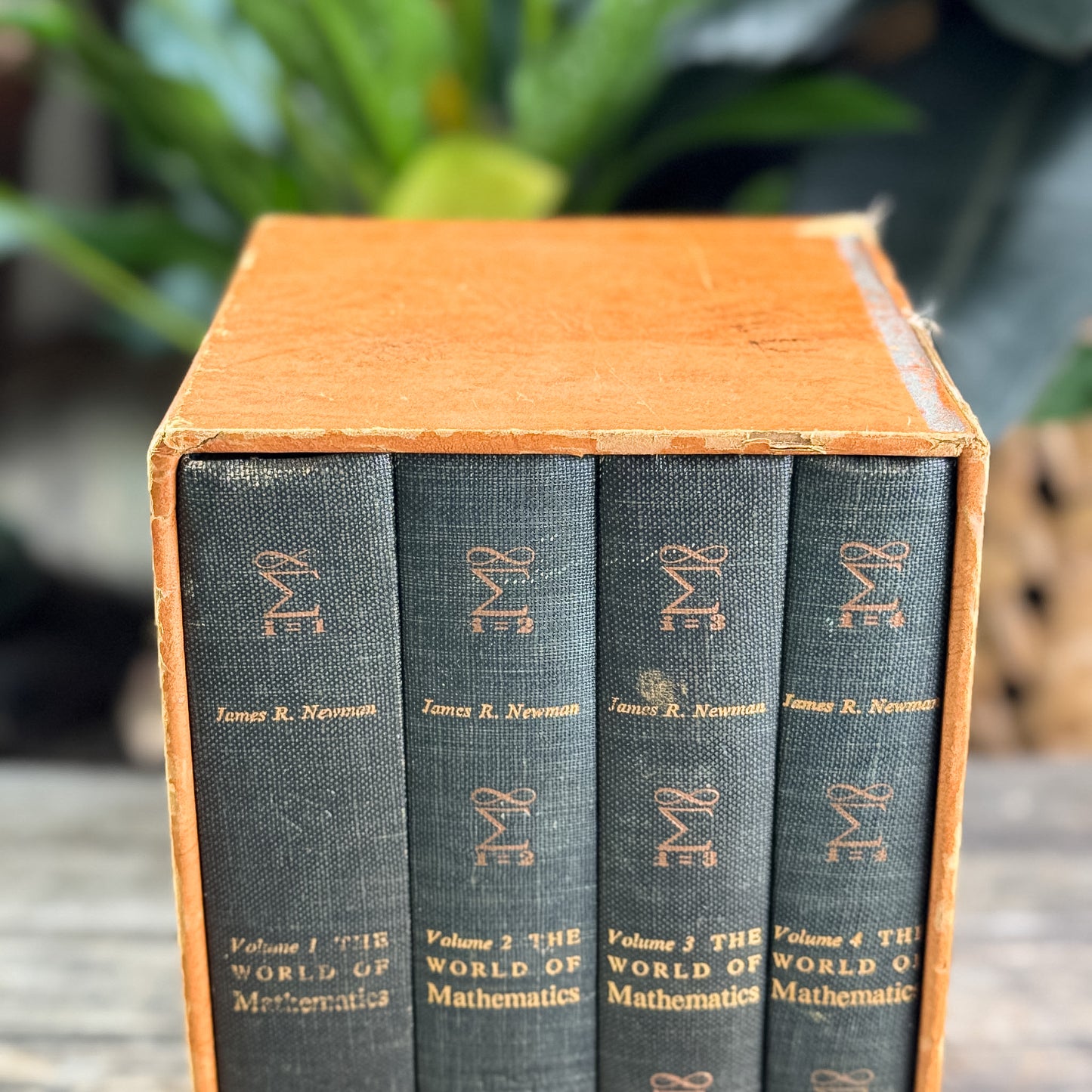 The World of Mathematics Boxed Set 1956, Blue Mid Century Slipcased Book Set