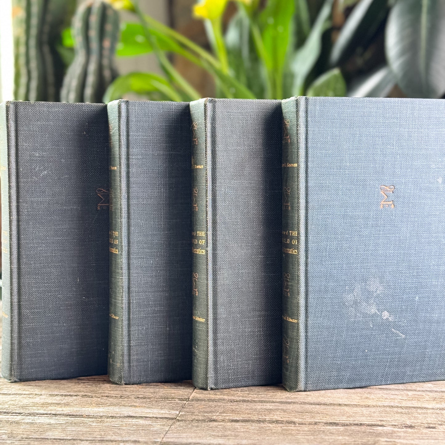 The World of Mathematics Boxed Set 1956, Blue Mid Century Slipcased Book Set