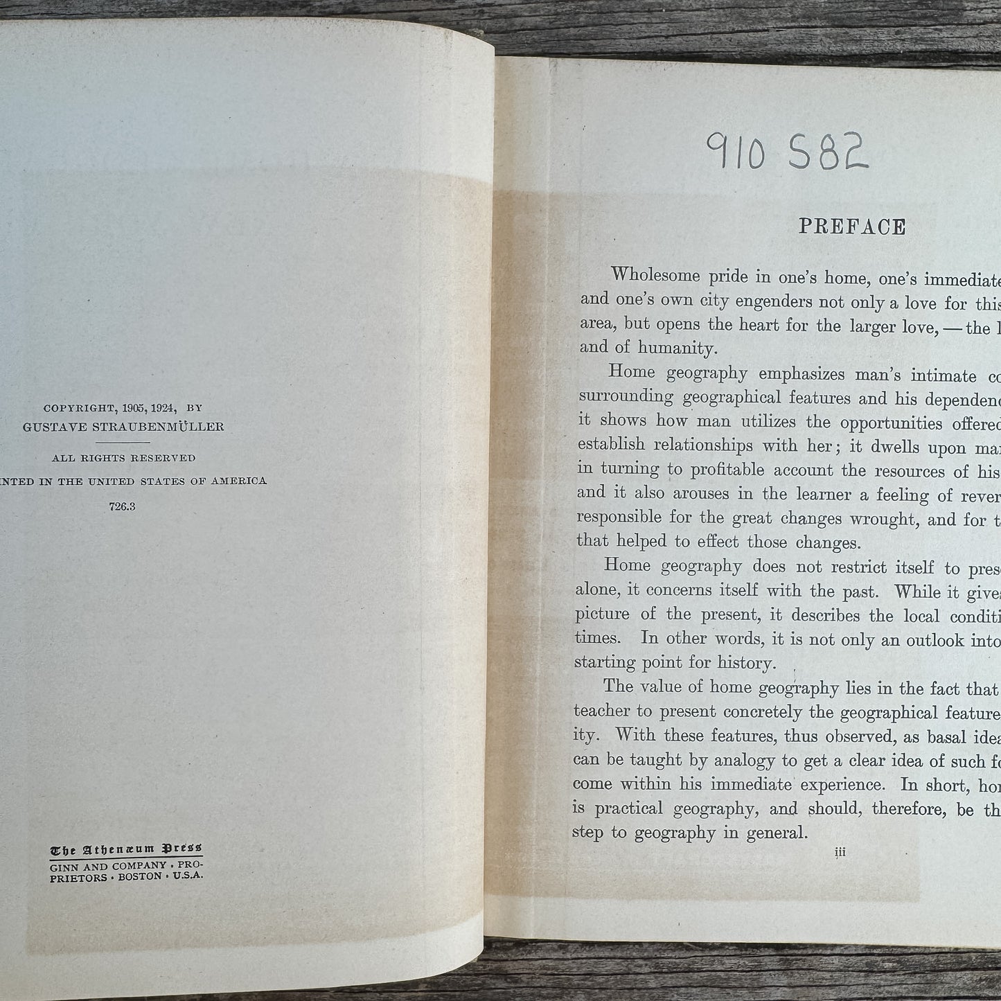 A Home Geography of New York City, Antique School Book 1924