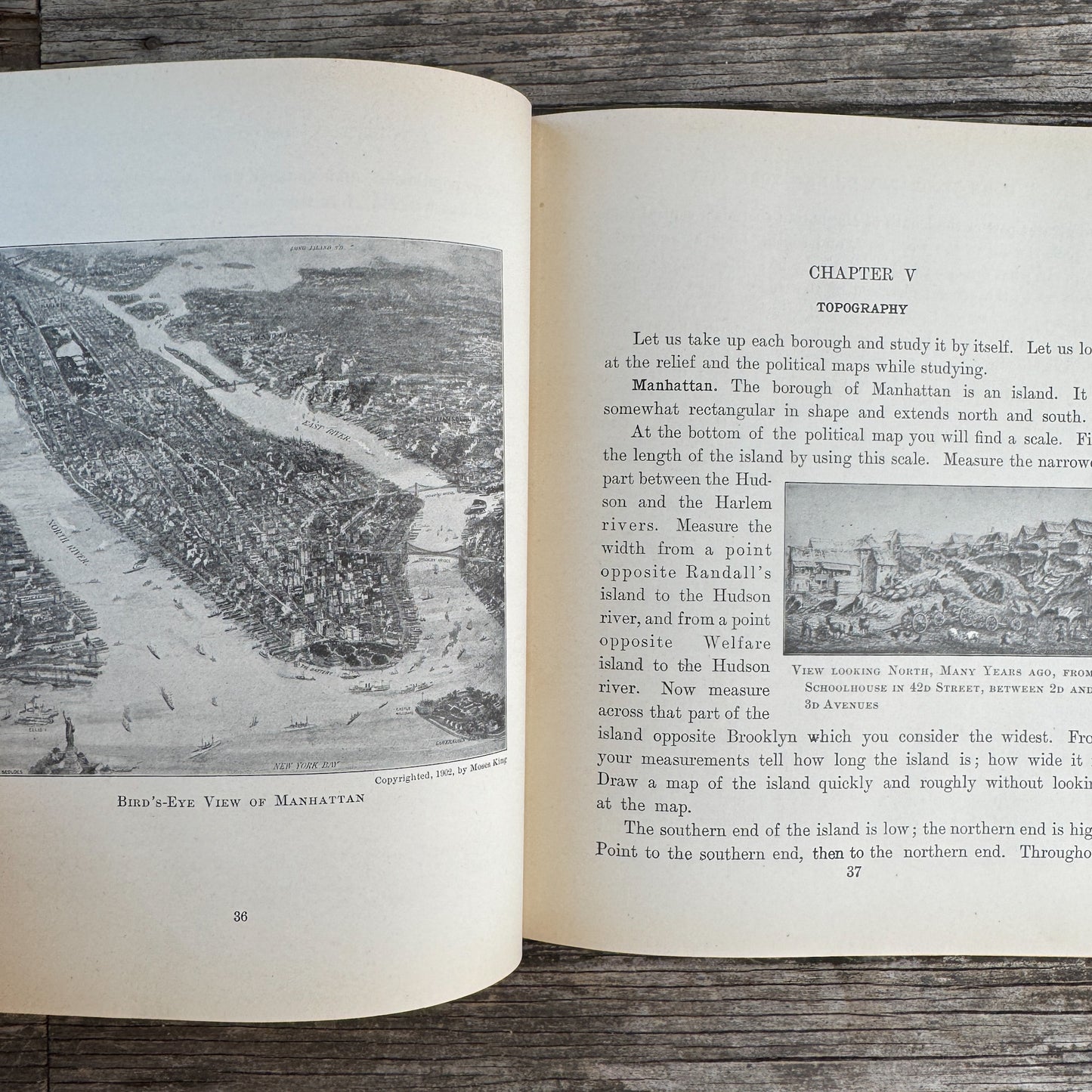 A Home Geography of New York City, Antique School Book 1924