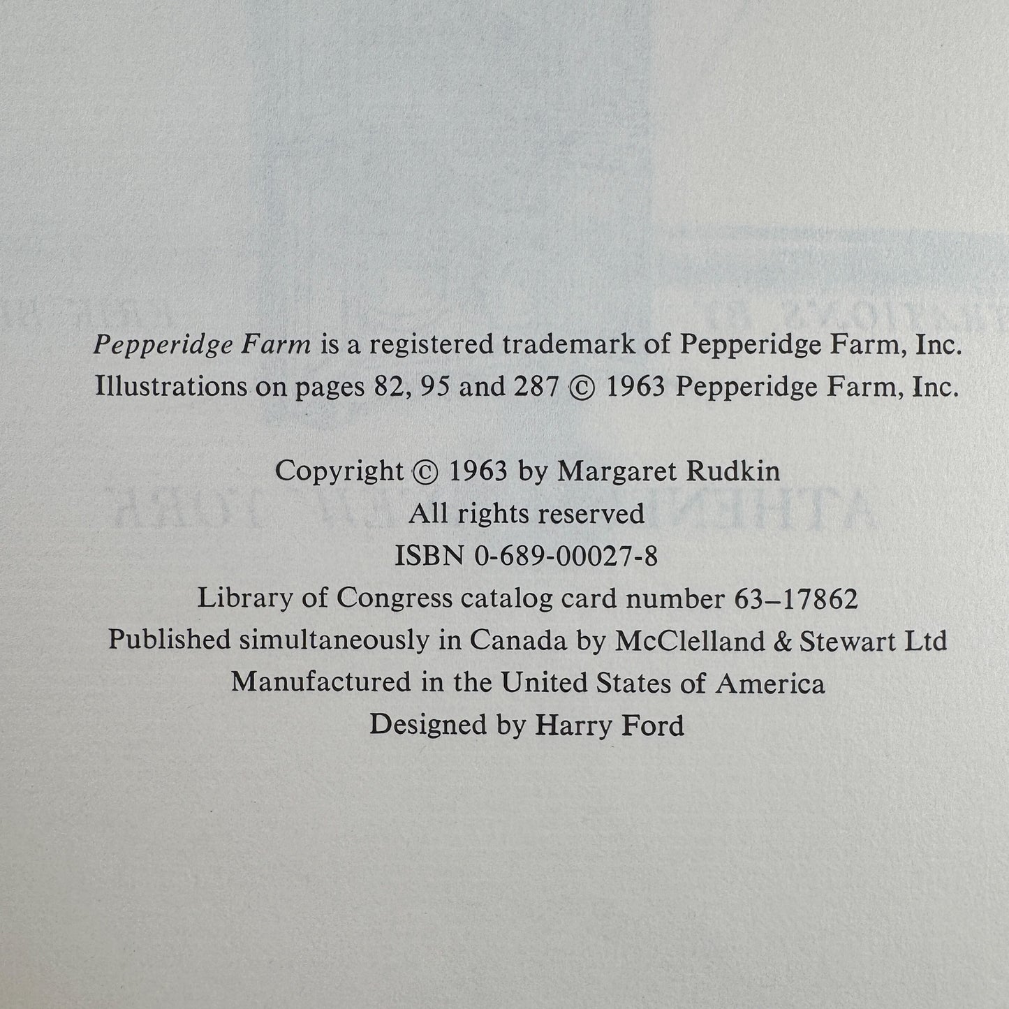 The Margaret Rudkin Pepperidge Farm Cookbook, 1963, Hardcover