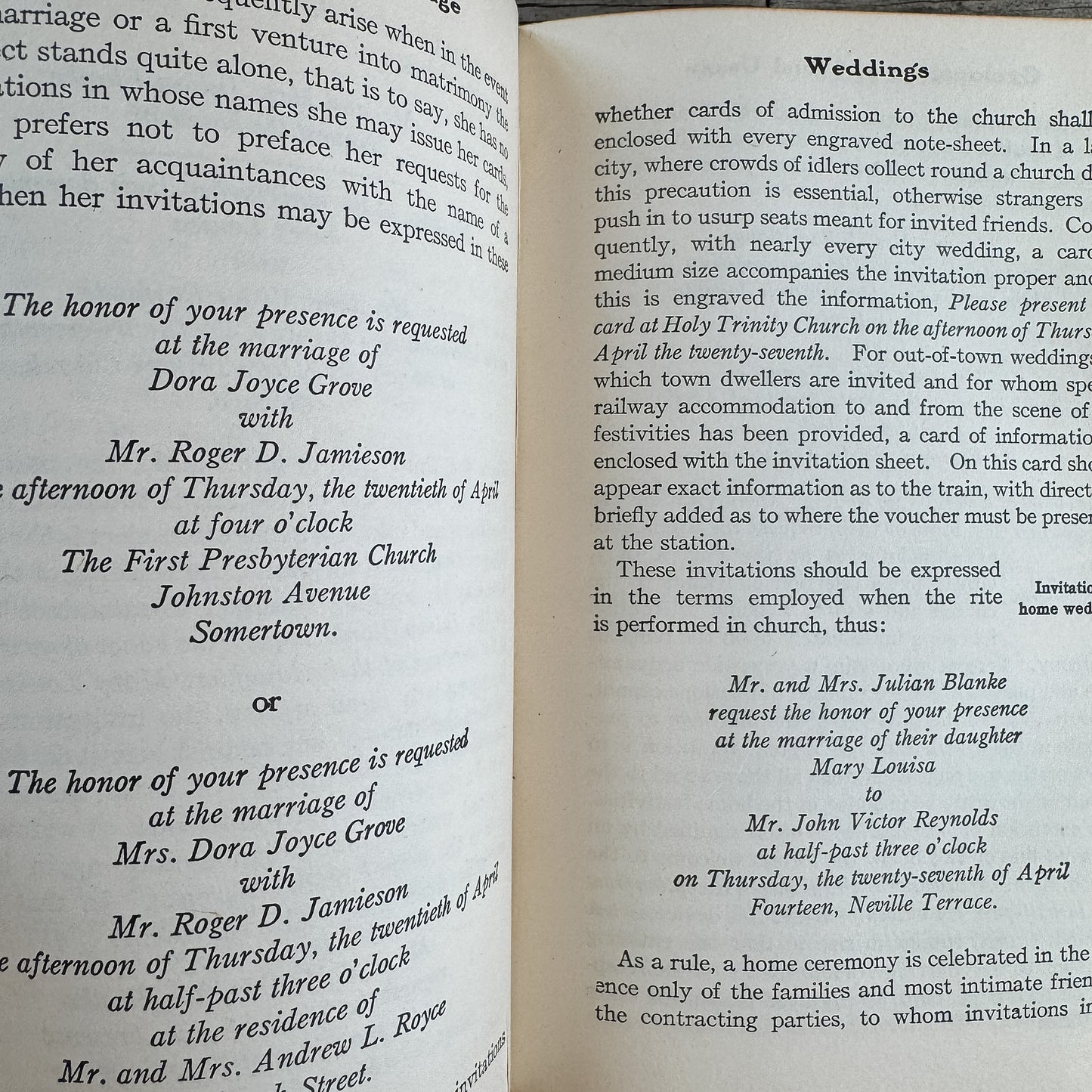 Putnam's Handbook of Etiquette: A Cyclopaedia of Social Usage, 1913