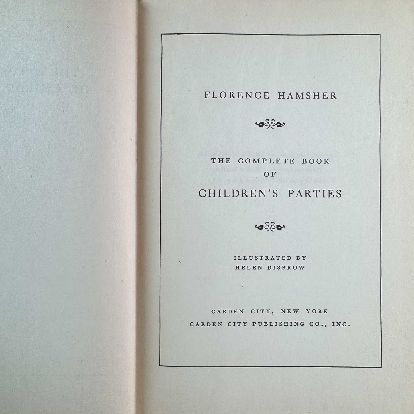 The Complete Book of Children's Parties, Florence Hamsher, 1949