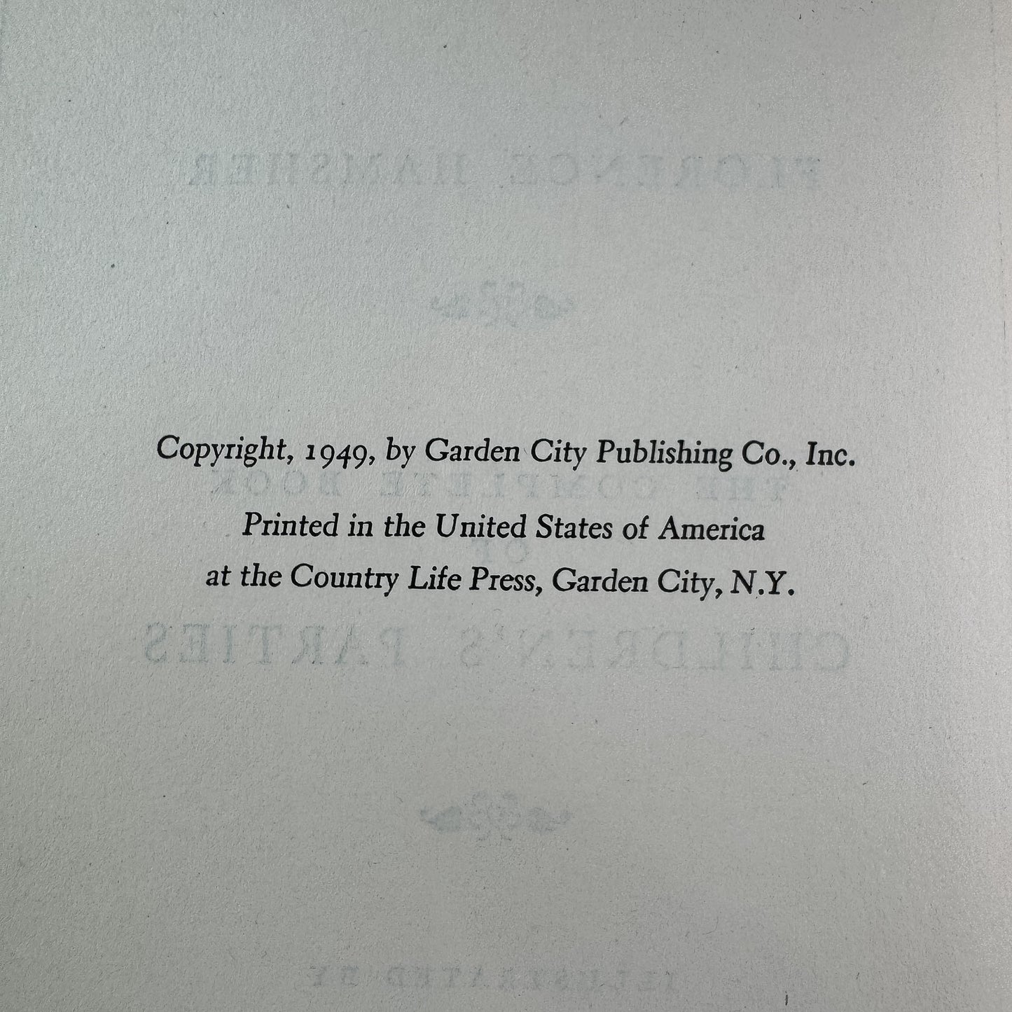 The Complete Book of Children's Parties, Florence Hamsher, 1949