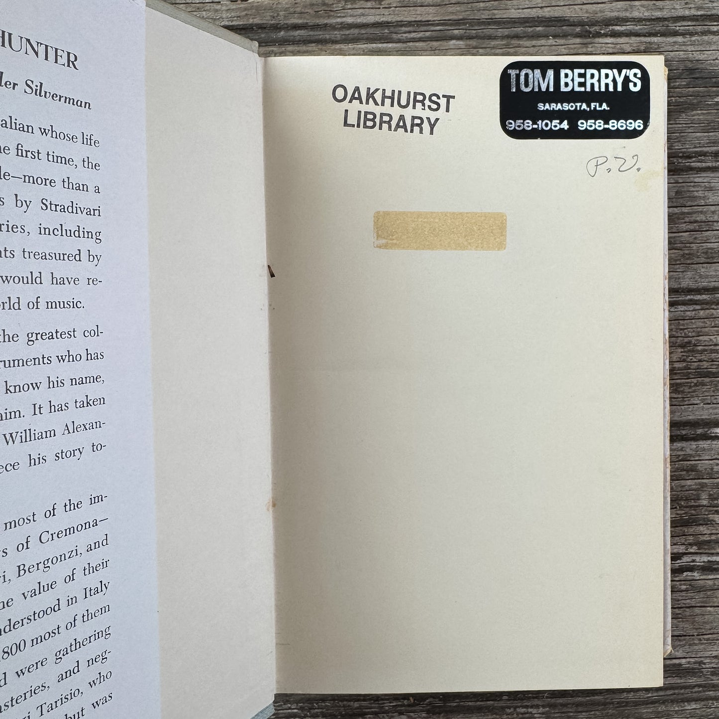 The Violin Hunter: The Life Story of Luigi Tarisio, William Alexander Silverman, 1957, William Reeves
