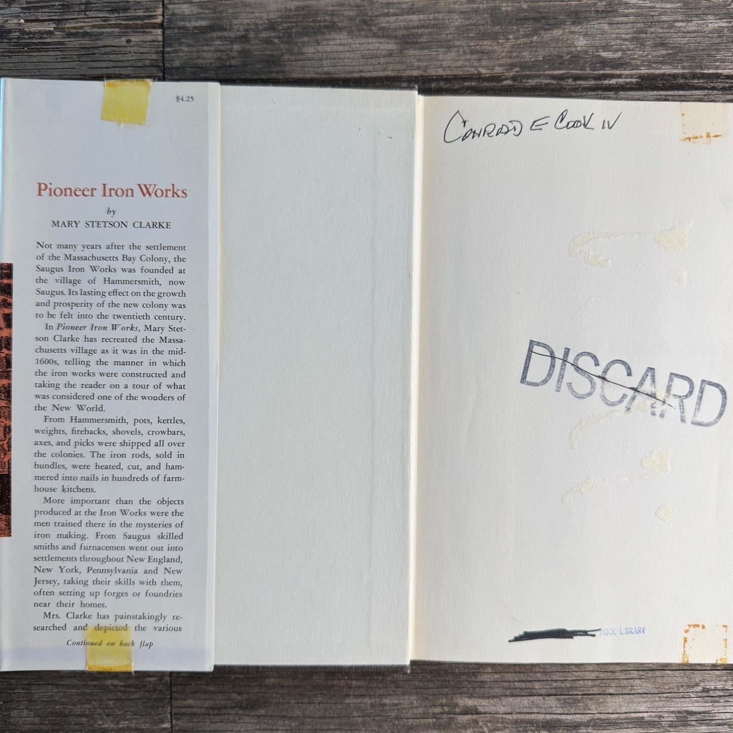 Pioneer Iron Works, Mary Stetson Clarke, 1968 First Edition