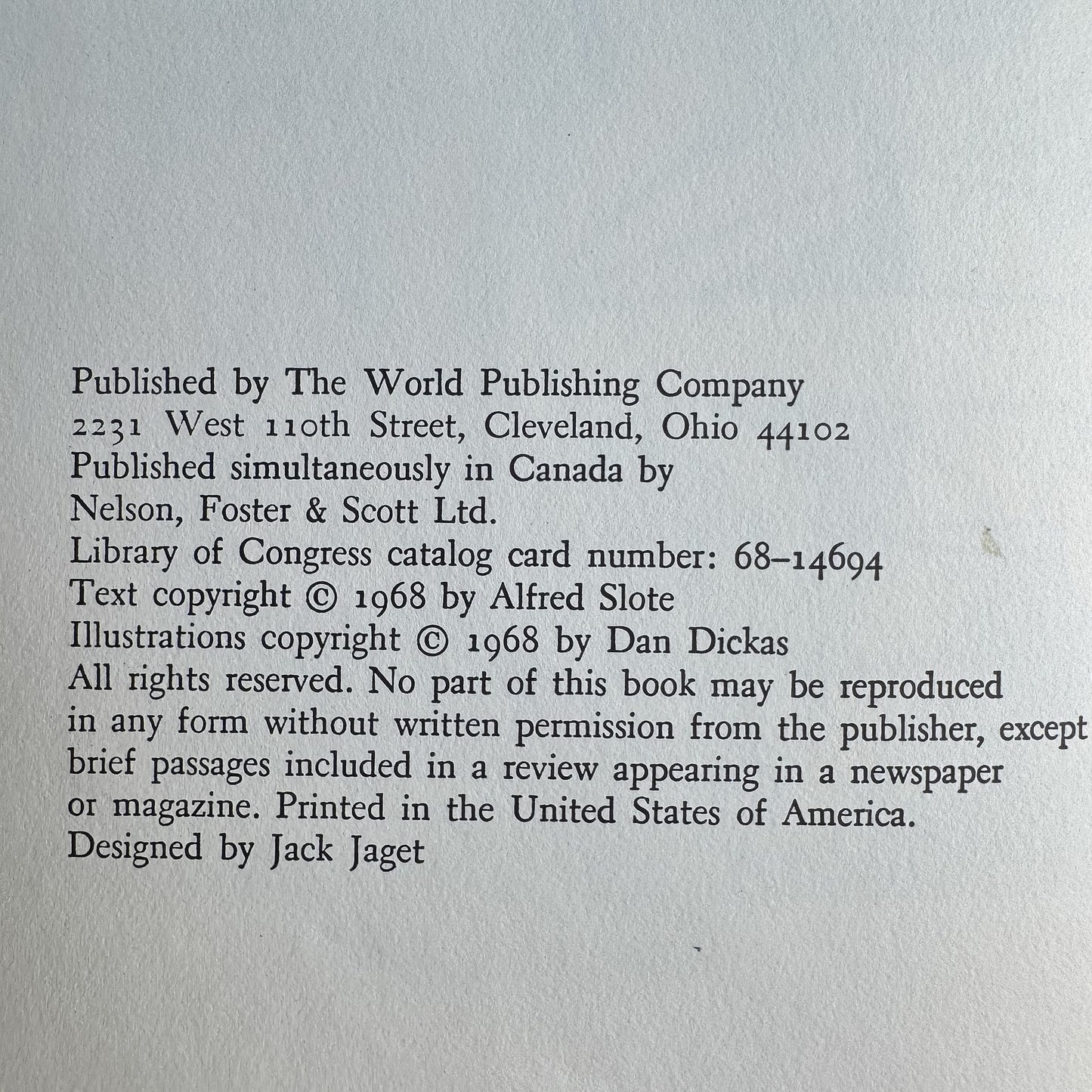 Air in Fact and Fancy, Alfred Slote, 1968