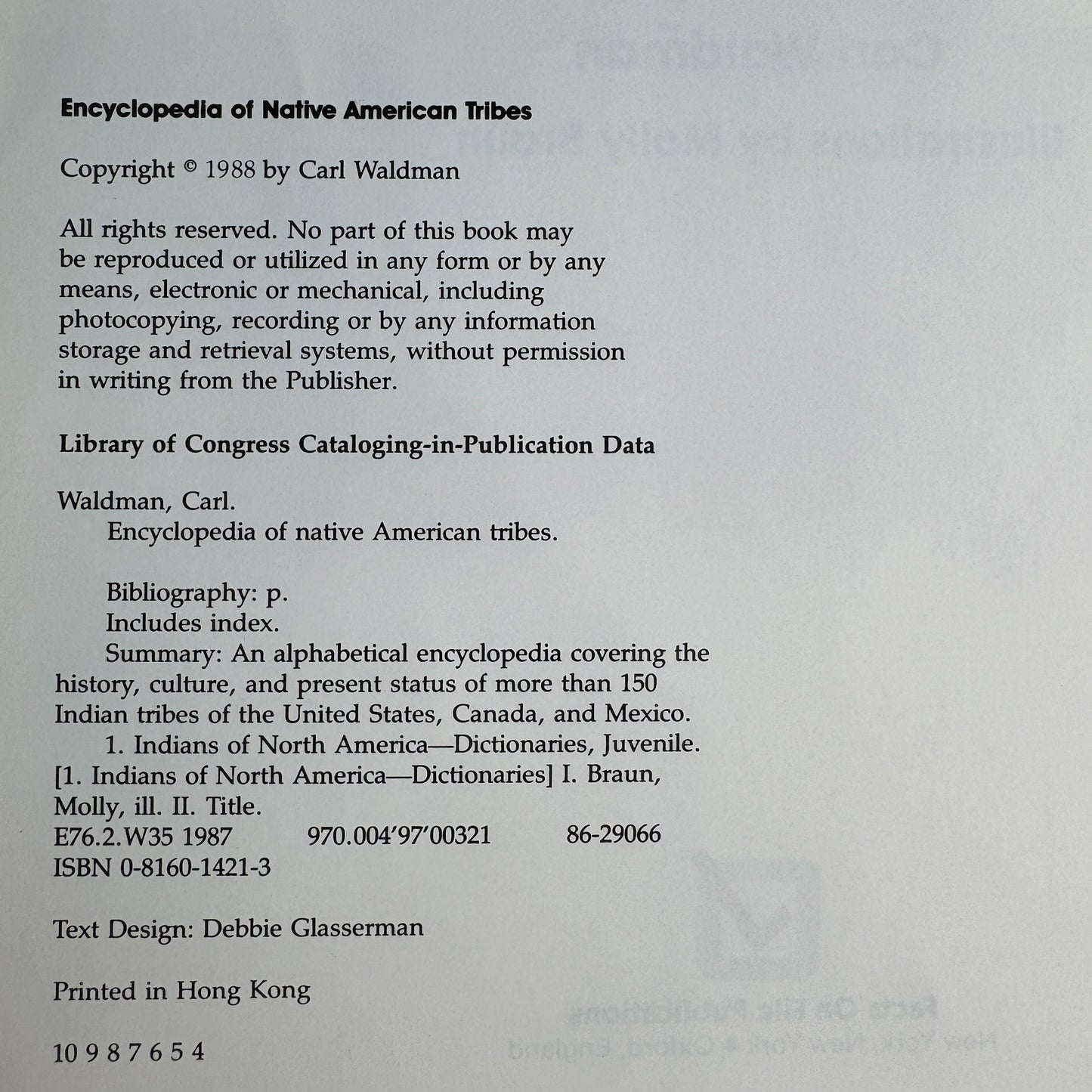 Encyclopedia of Native American Tribes, Carl Waldman, 1988