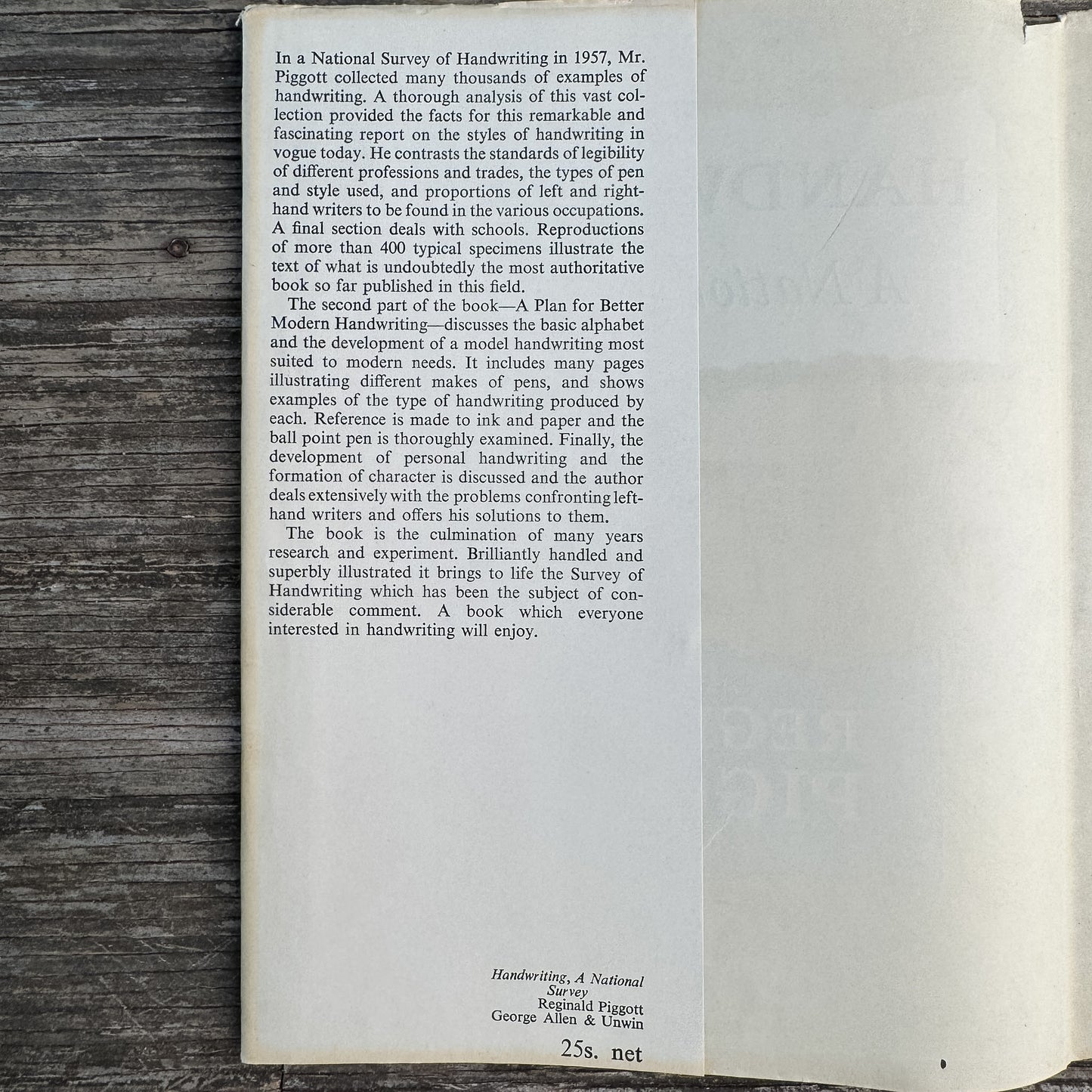 Handwriting: A National Survey, Reginald Piggott, 1958