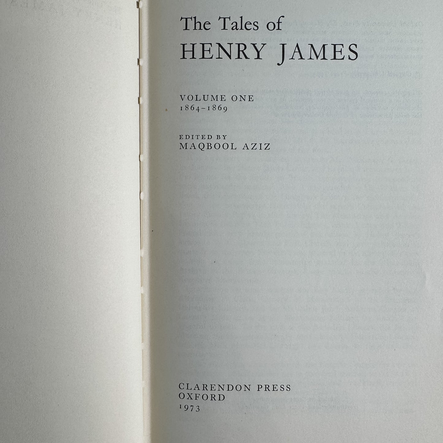 The Tales of Henry James, Volumes 1–2, Henry James, 1973