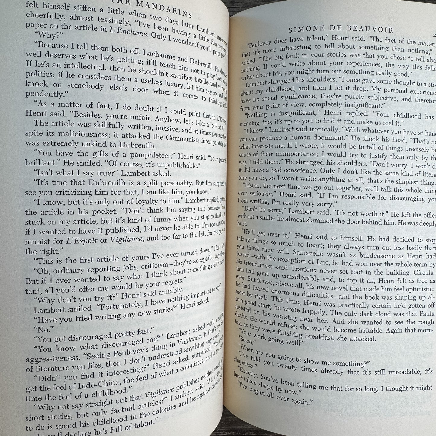 The Mandarins, Simone de Beauvoir, 1956, Fourth Printing