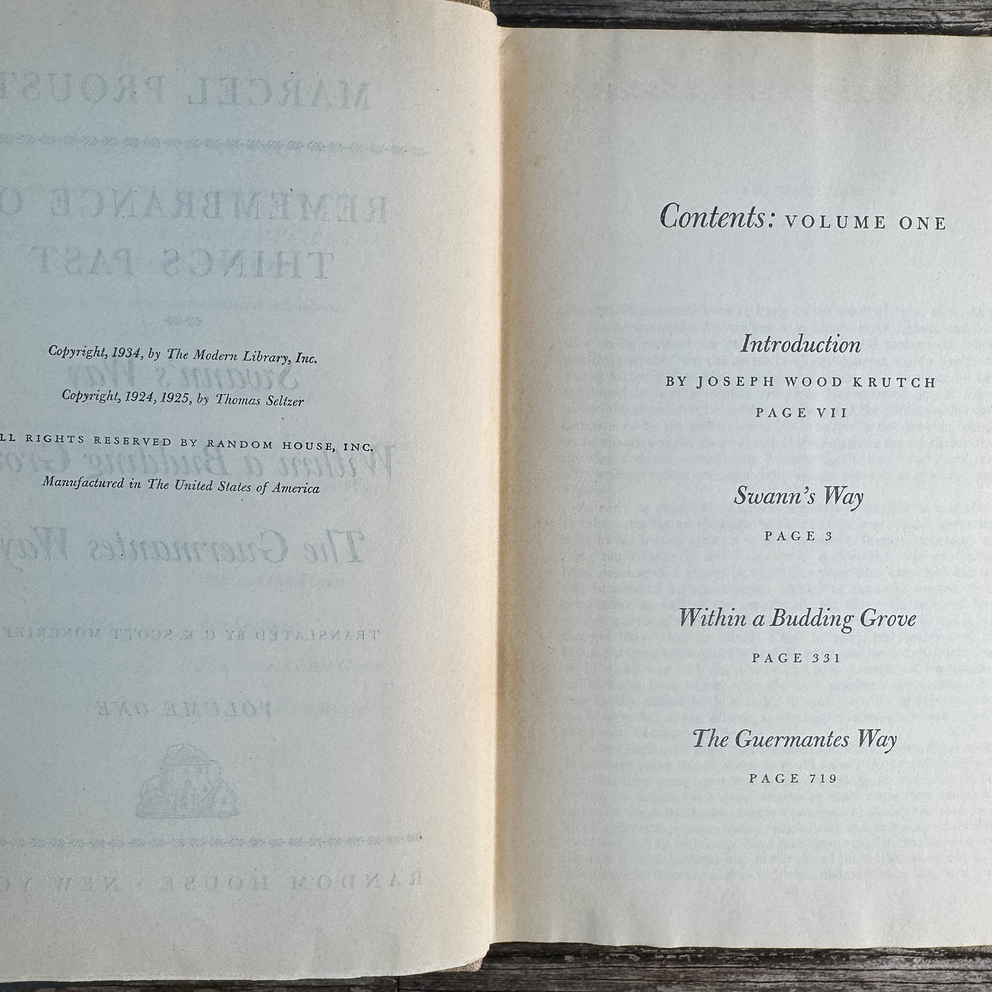 Remembrance of Things Past, Marcel Proust, 2-Volume Vintage Book Set, 1934