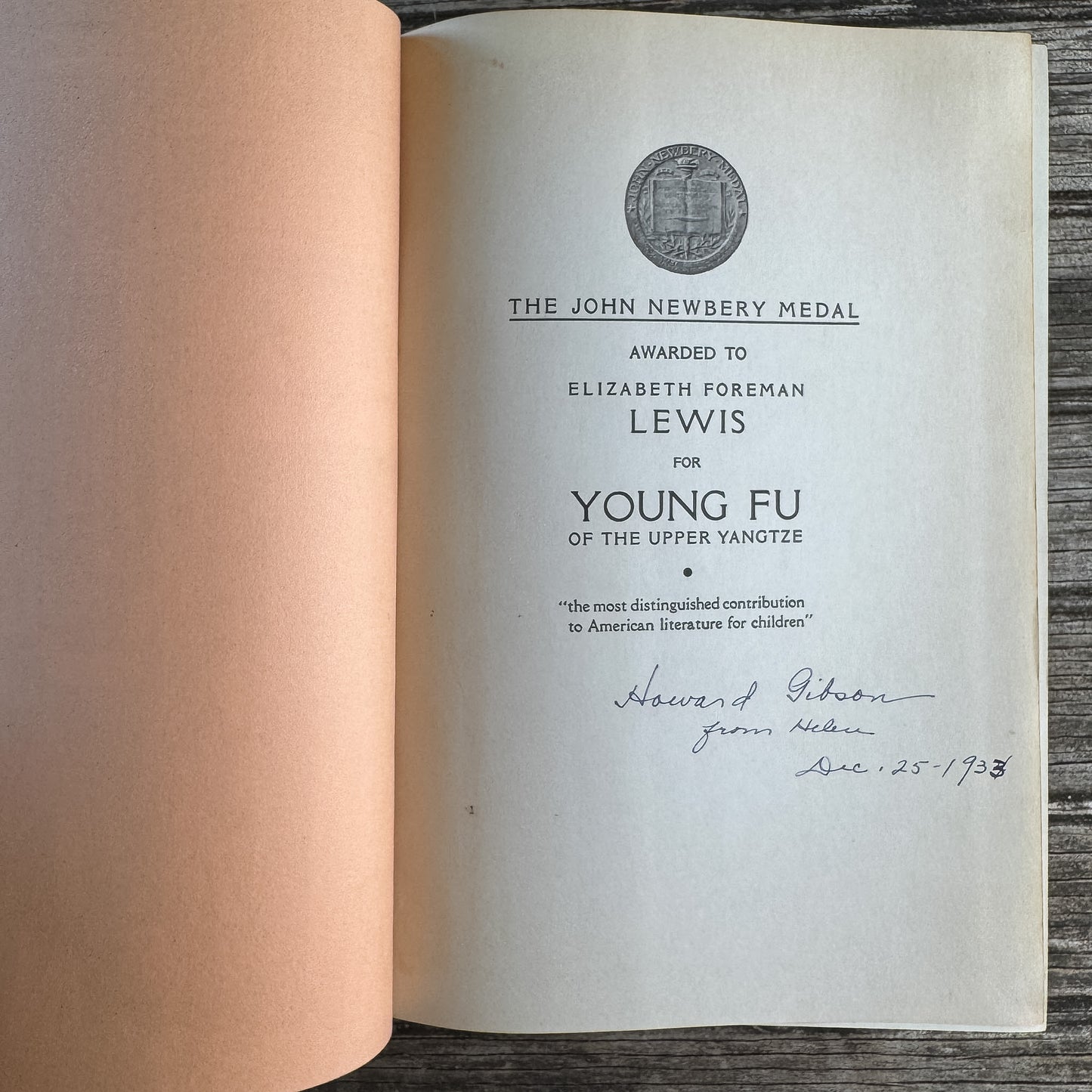 Young Fu of the Upper Yangtze, Elizabeth Foreman Lewis, 1932