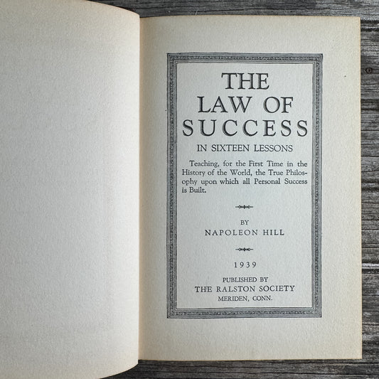 The Law of Success in Sixteen Lessons, Napoleon Hill, 1939, Lesson Four: The Habit of Saving