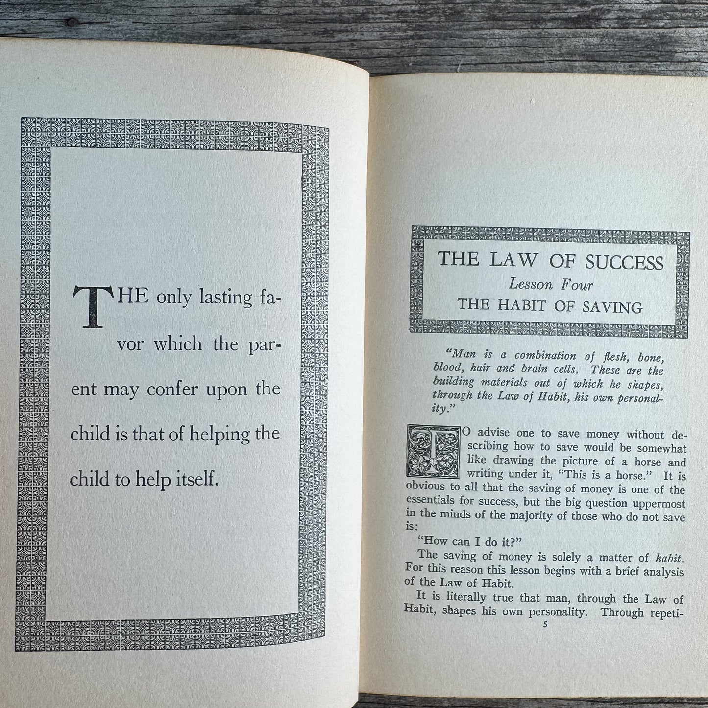 The Law of Success in Sixteen Lessons, Napoleon Hill, 1939, Lesson Four: The Habit of Saving