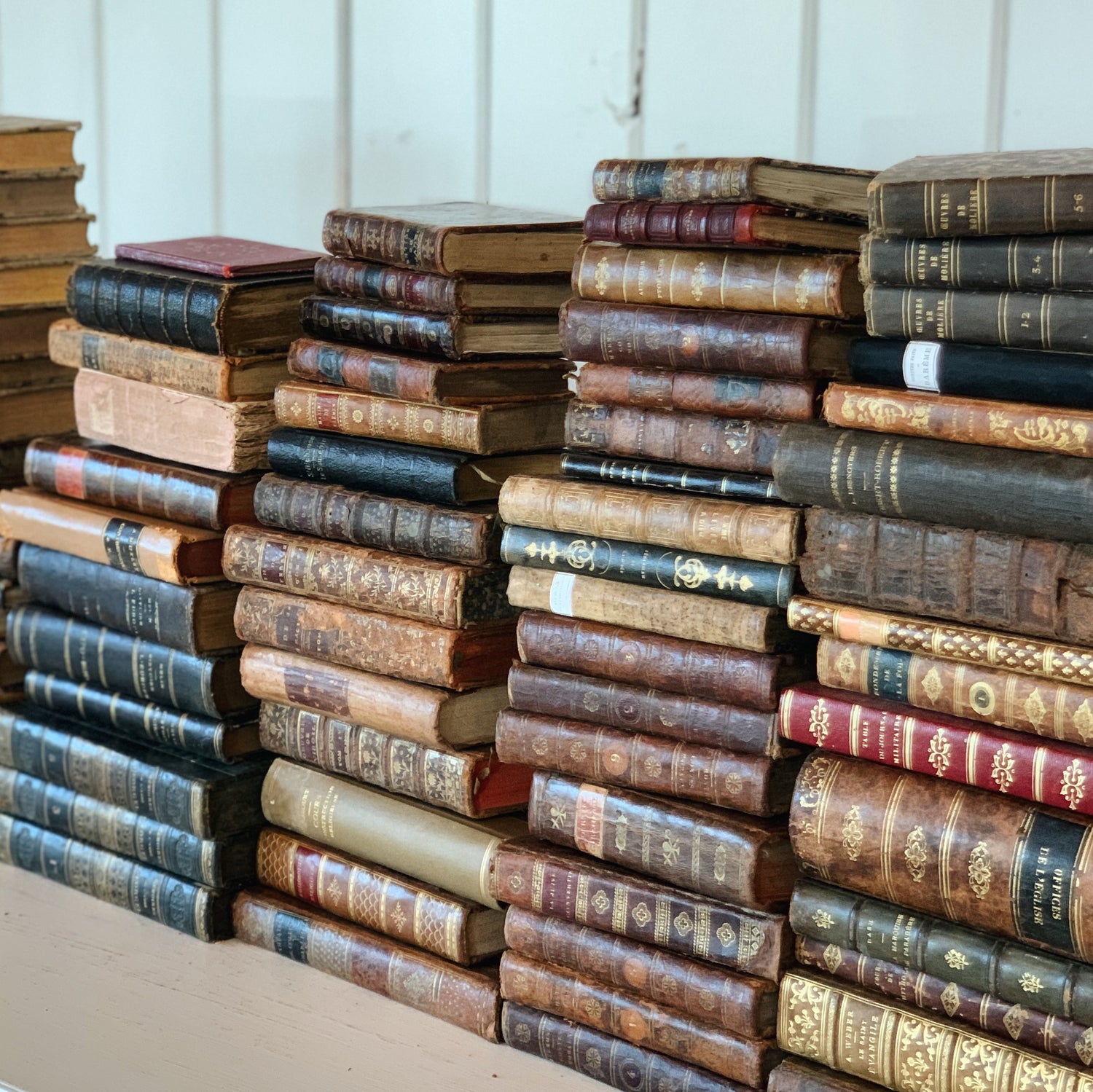 antique leather french books