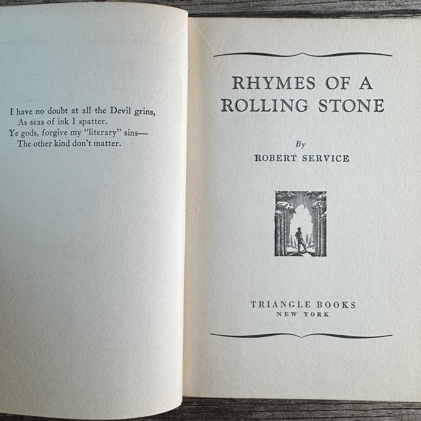 Rhymes of a Rolling Stone, Robert Service, 1940, Triangle Books Edition
