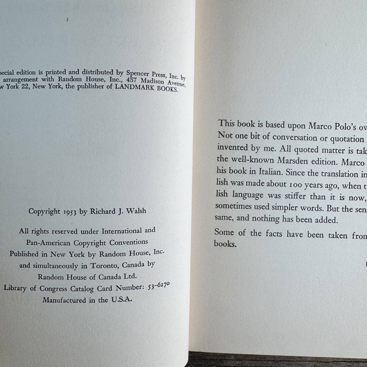 Adventures and Discoveries of Marco Polo, 1953, Landmark Books