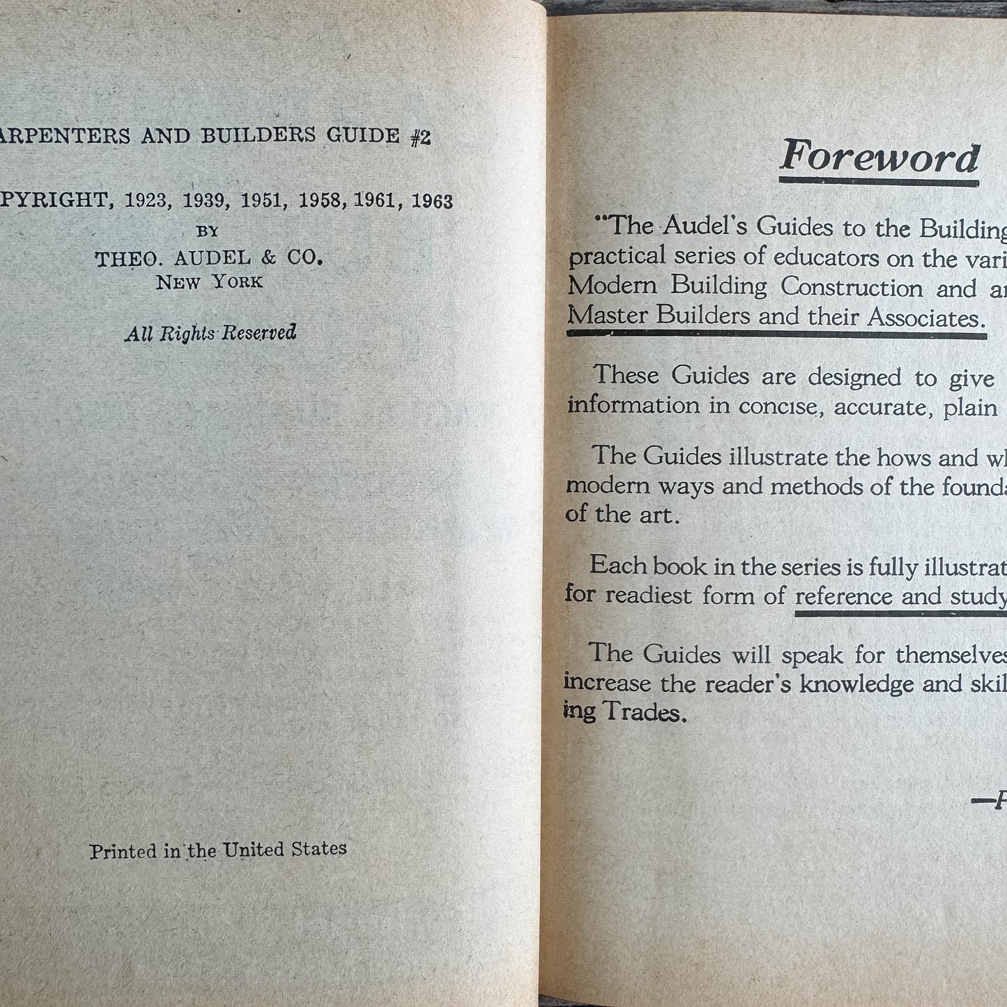Audels Carpenters and Builders Guide #2, Frank D. Graham and Thomas J. Emery, 1946
