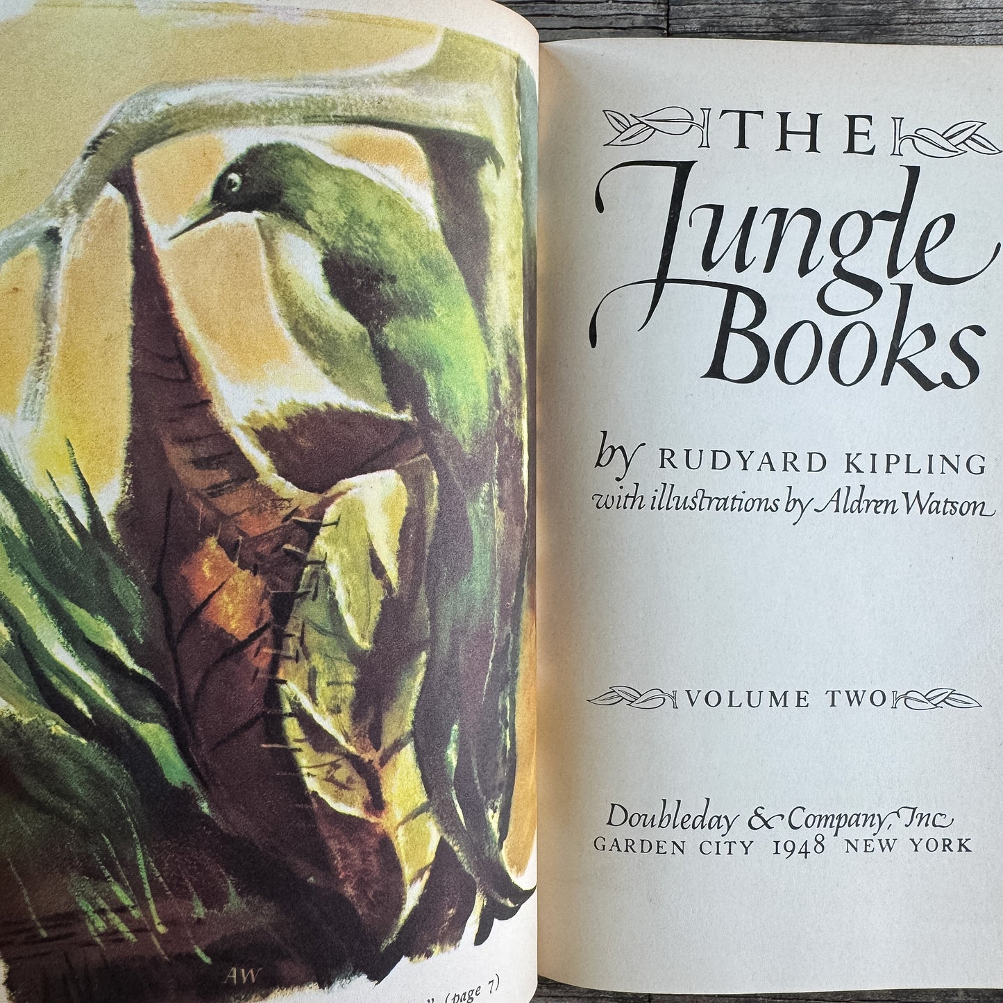 The Jungle Book and The Second Jungle Book, Rudyard Kipling, Two-Volume Set, 1948