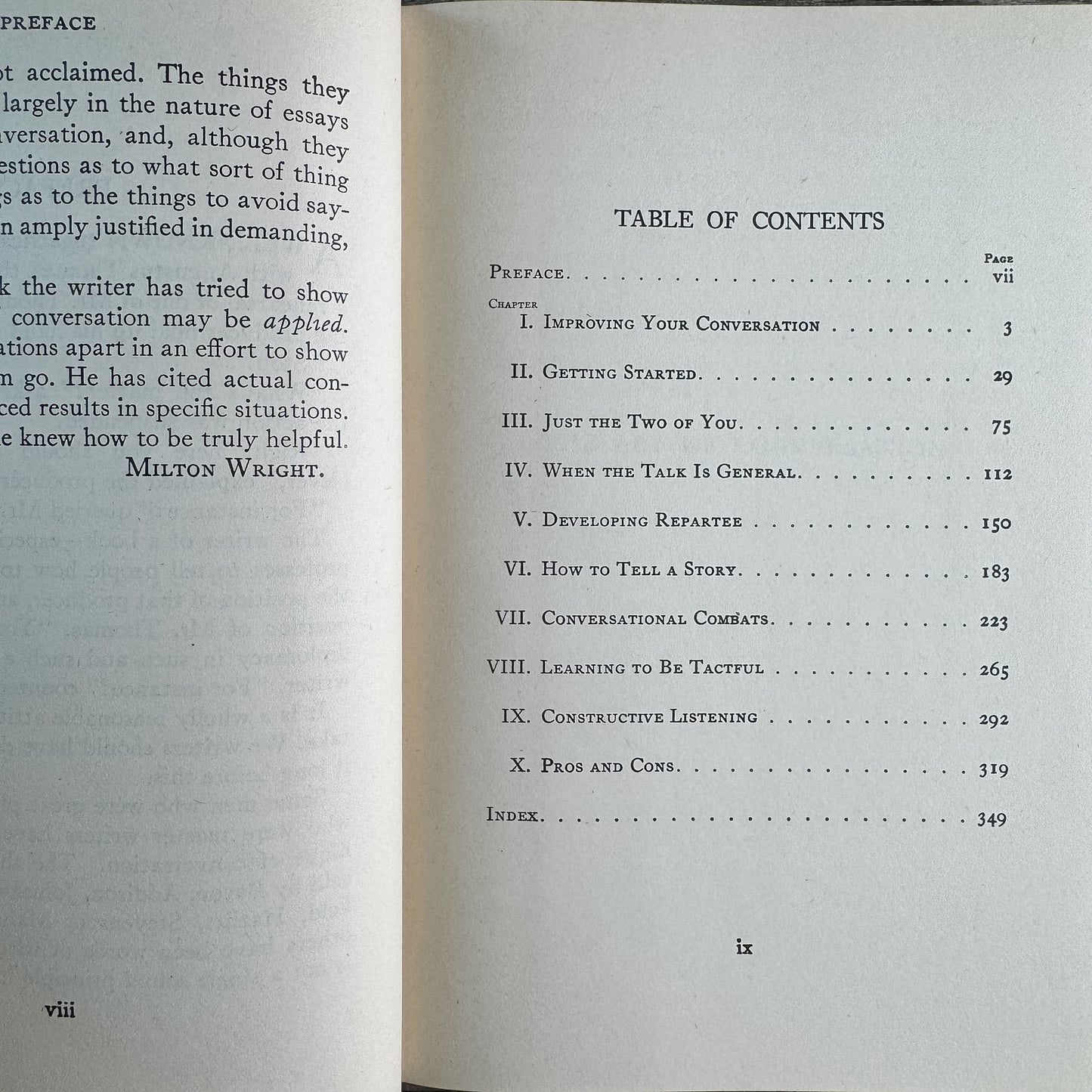 The Art of Conversation, Milton Wright, 1936, Fourteenth Printing