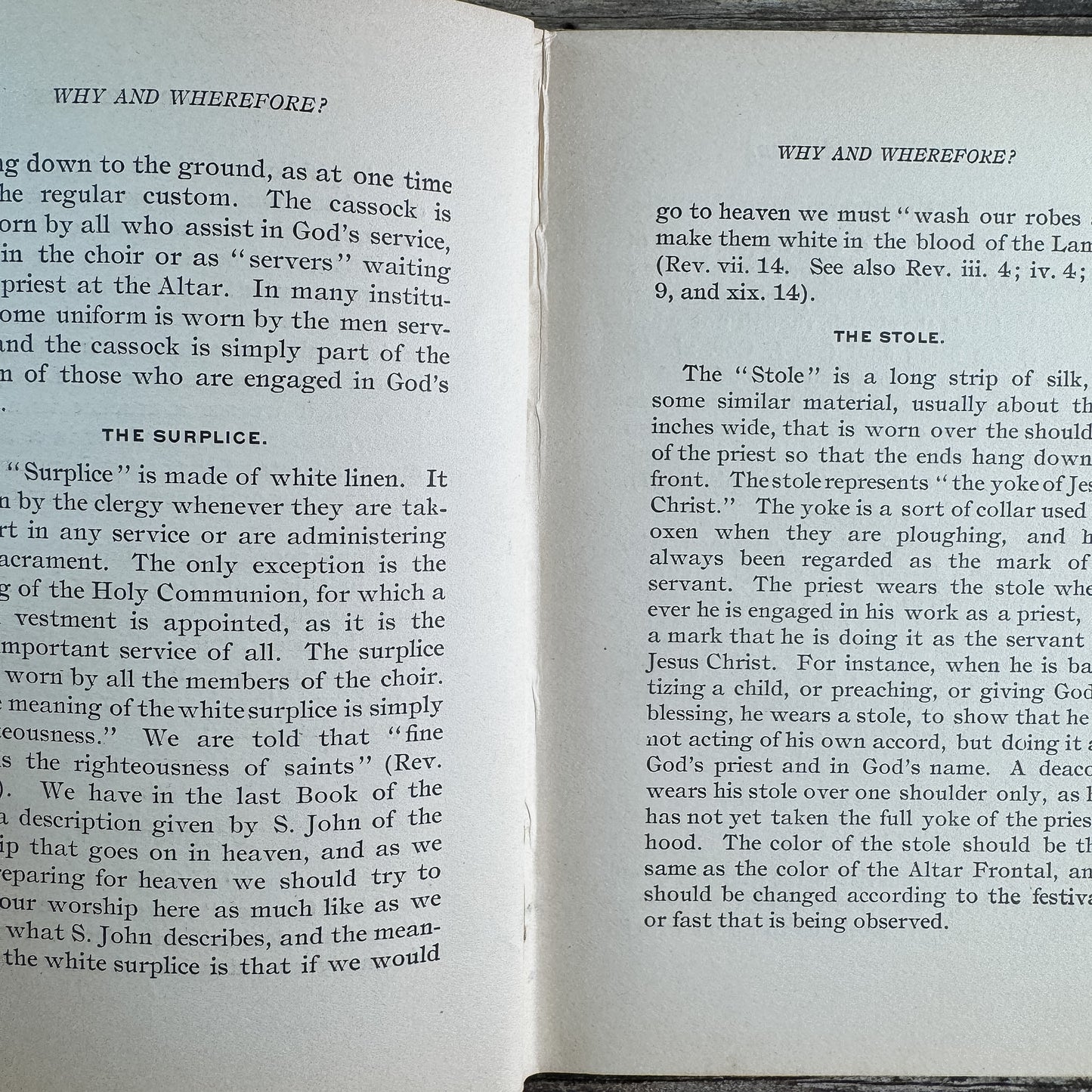 Why and Wherefore: Rituals, Vestments, and Ornaments, Reverend H. Wilson, 1897