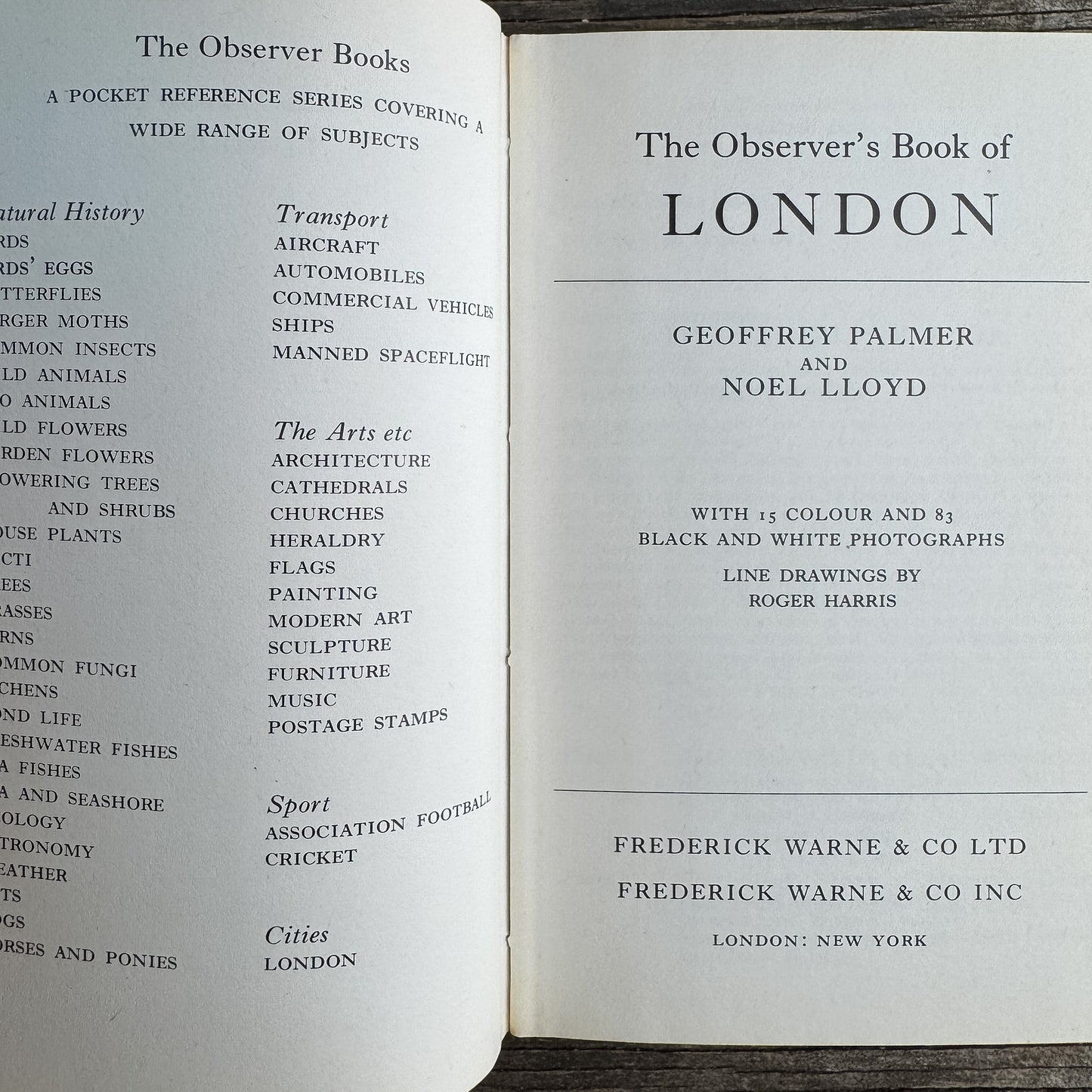 The Observer's Book of London, Geoffrey Palmer and Noel Lloyd, 1973