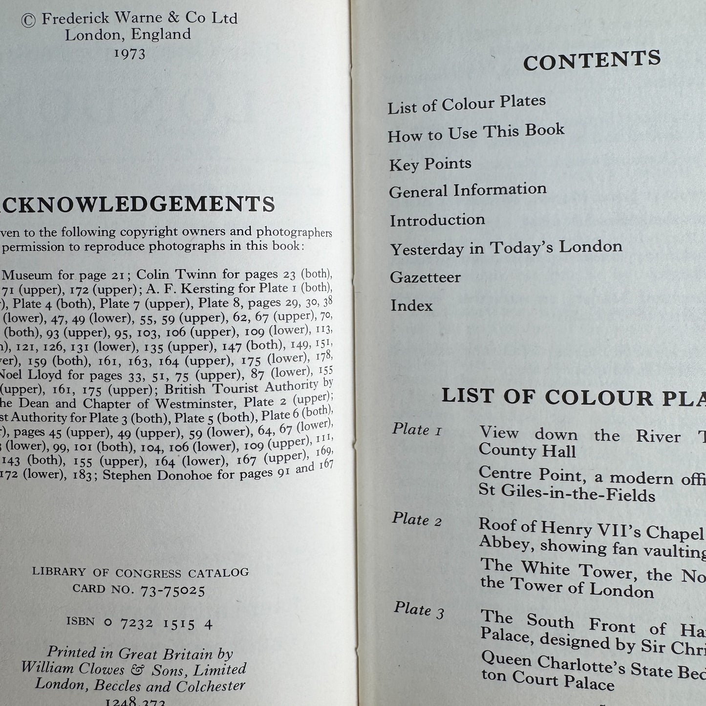 The Observer's Book of London, Geoffrey Palmer and Noel Lloyd, 1973