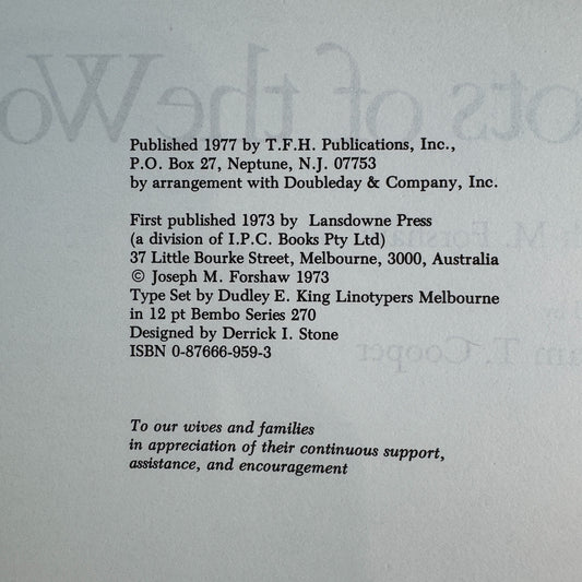 Parrots of the World, Joseph M. Forshaw, 1977