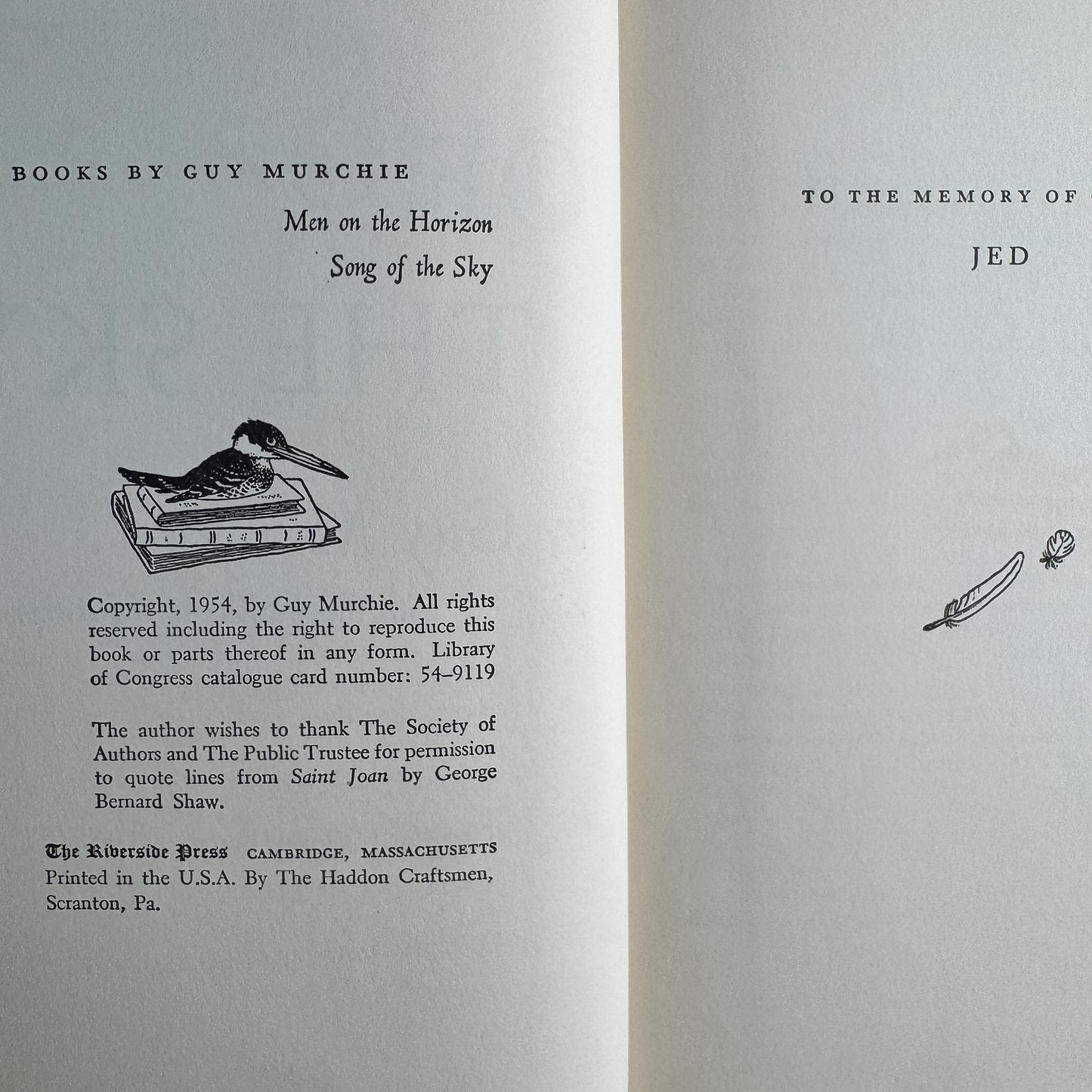 Song of the Sky, Guy Murchie, 1954 Aviation and Weather