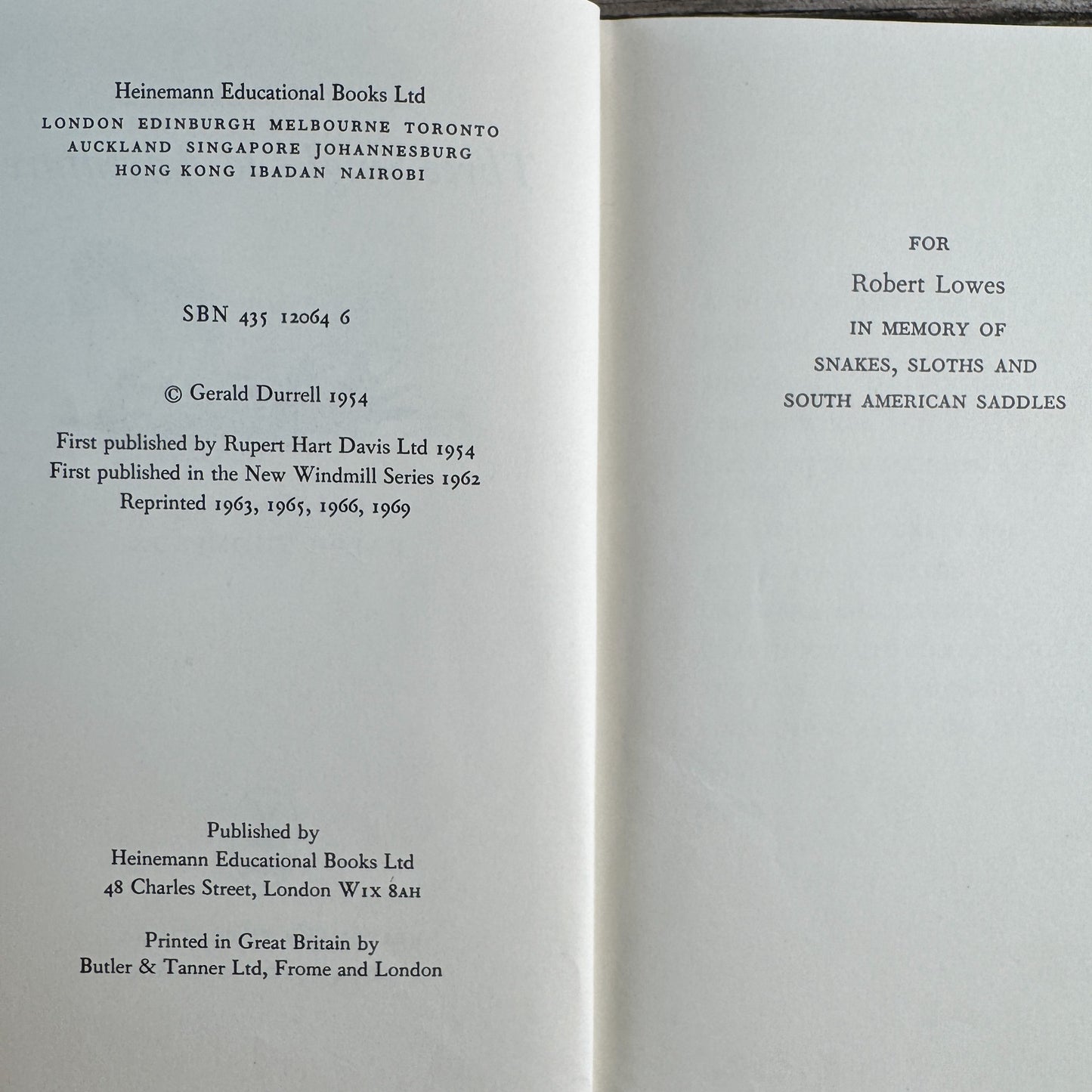 Three Singles to Adventure, Gerald Durrell, 1969