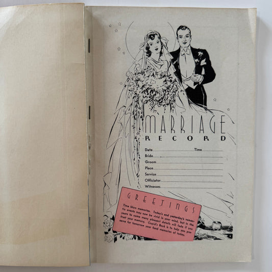Cupid's Book, Newlywed Bridal Record and Cookbook, 1939, Advertising