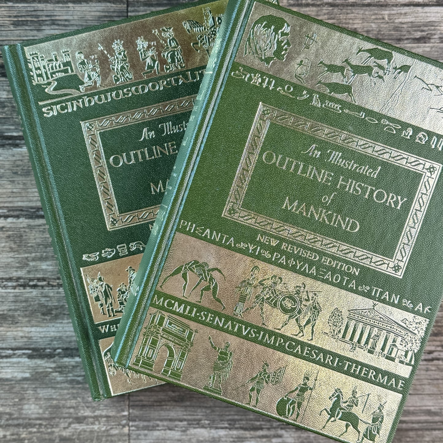 An Illustrated Outline History of Mankind, Two-Volume Set, Edited by Fay-Cooper Cole and Harris Gaylord Warren, 1974 New Revised Edition