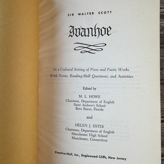 Ivanhoe, Sir Walter Scott, 1962 School Edition