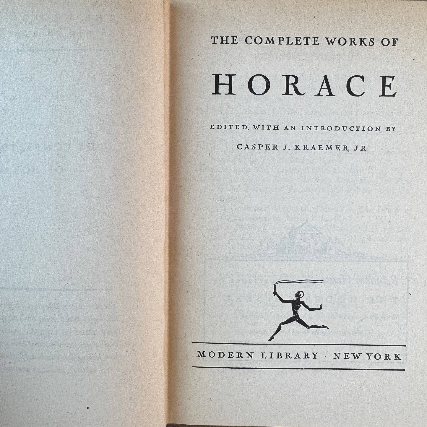 The Complete Works of Horace, 1936 Modern Library Edition