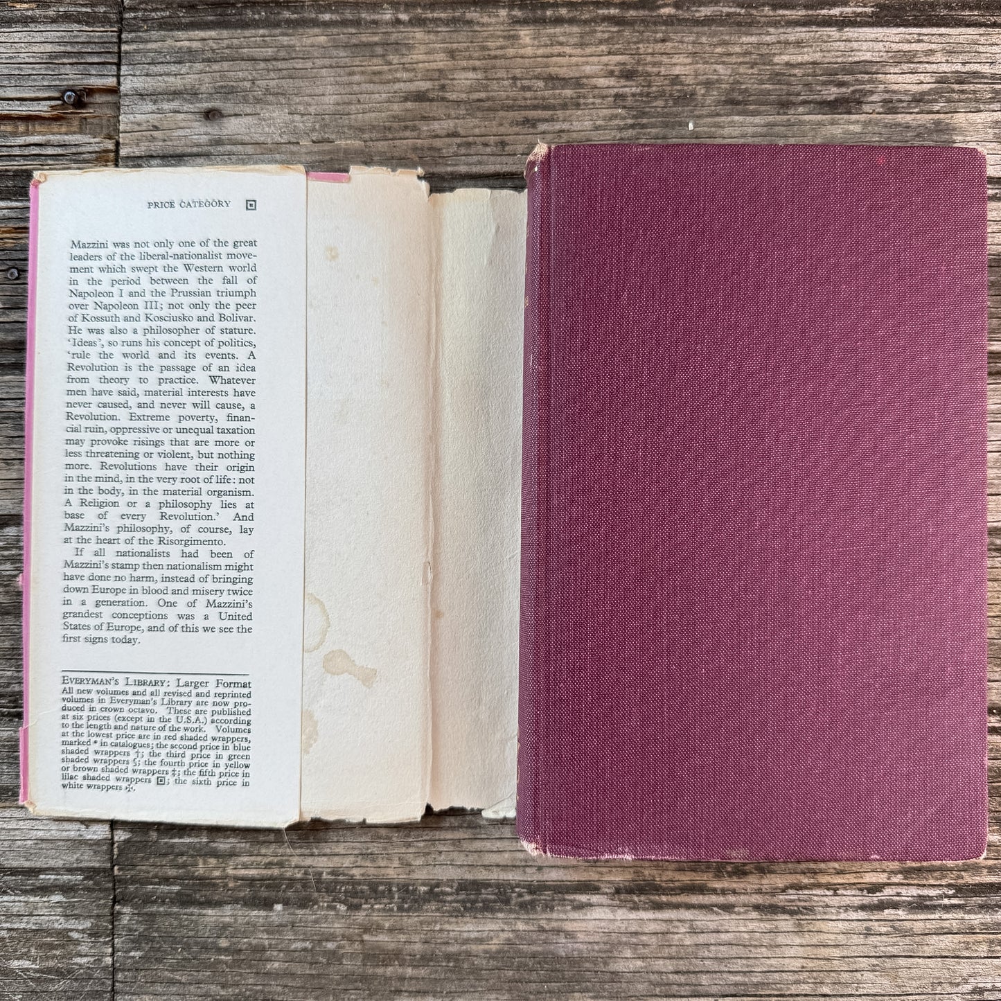 The Duties of Man and Other Essays, Joseph Mazzini, 1966 Everyman's Library Edition