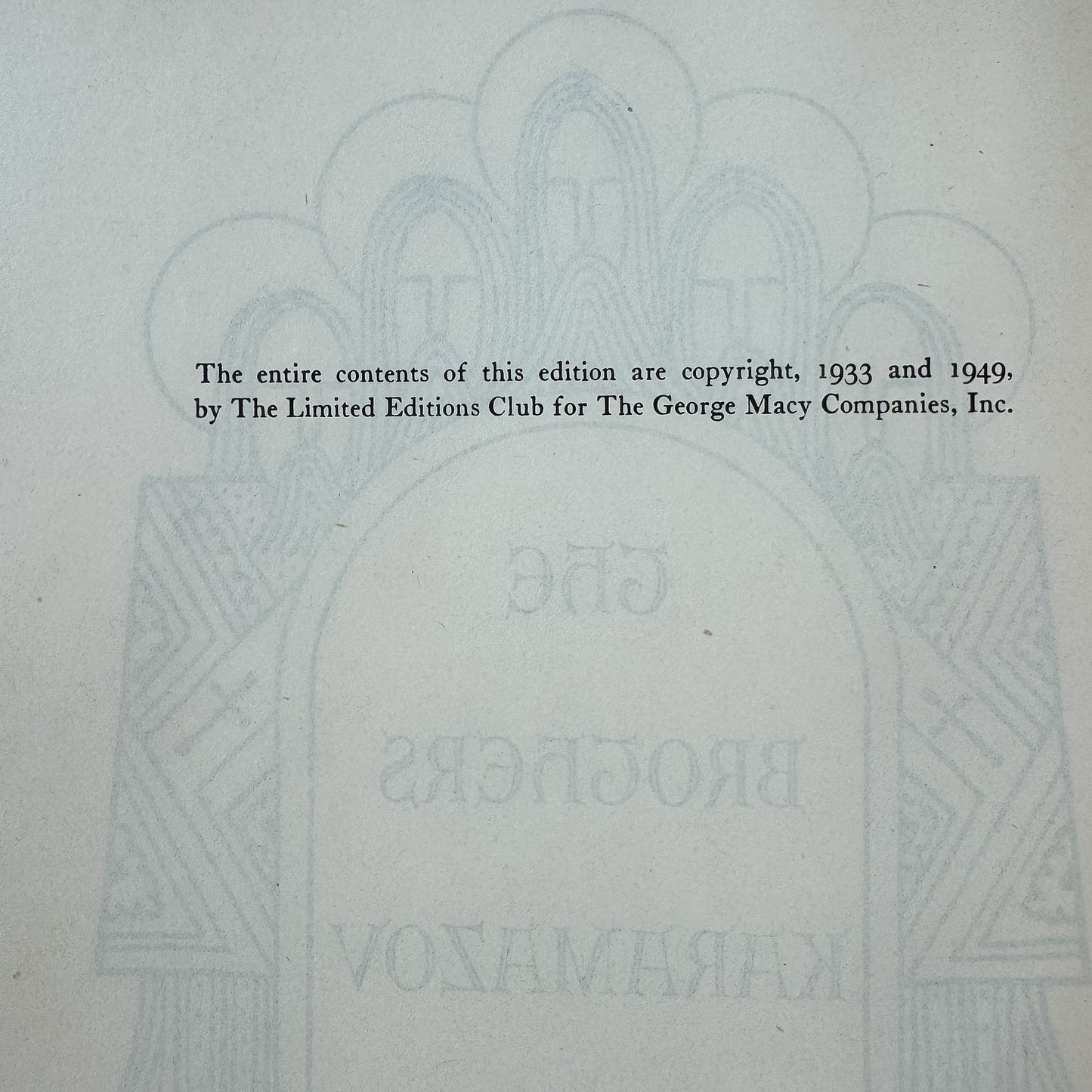 The Brothers Karamazov, Fyodor Dostoevsky, 1949 Heritage Press Edition